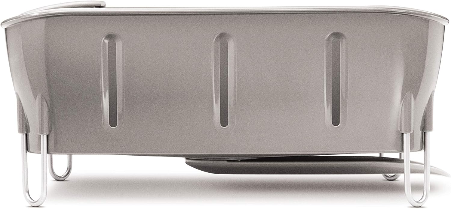 simplehuman Compact Dish Rack, White Plastic
