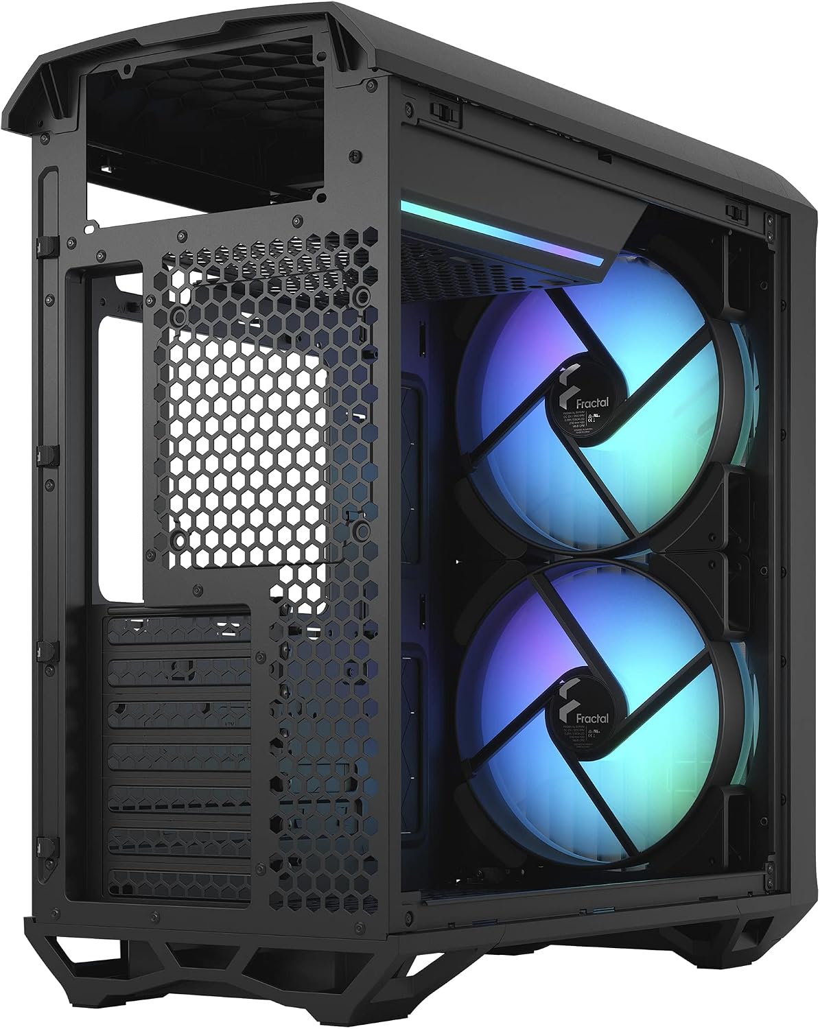 Fractal Design Torrent Compact RGB Black - Light Tint Tempered Glass Side Panels - Open Grille for Maximum air Intake - Two 180mm RGB PWM Fans