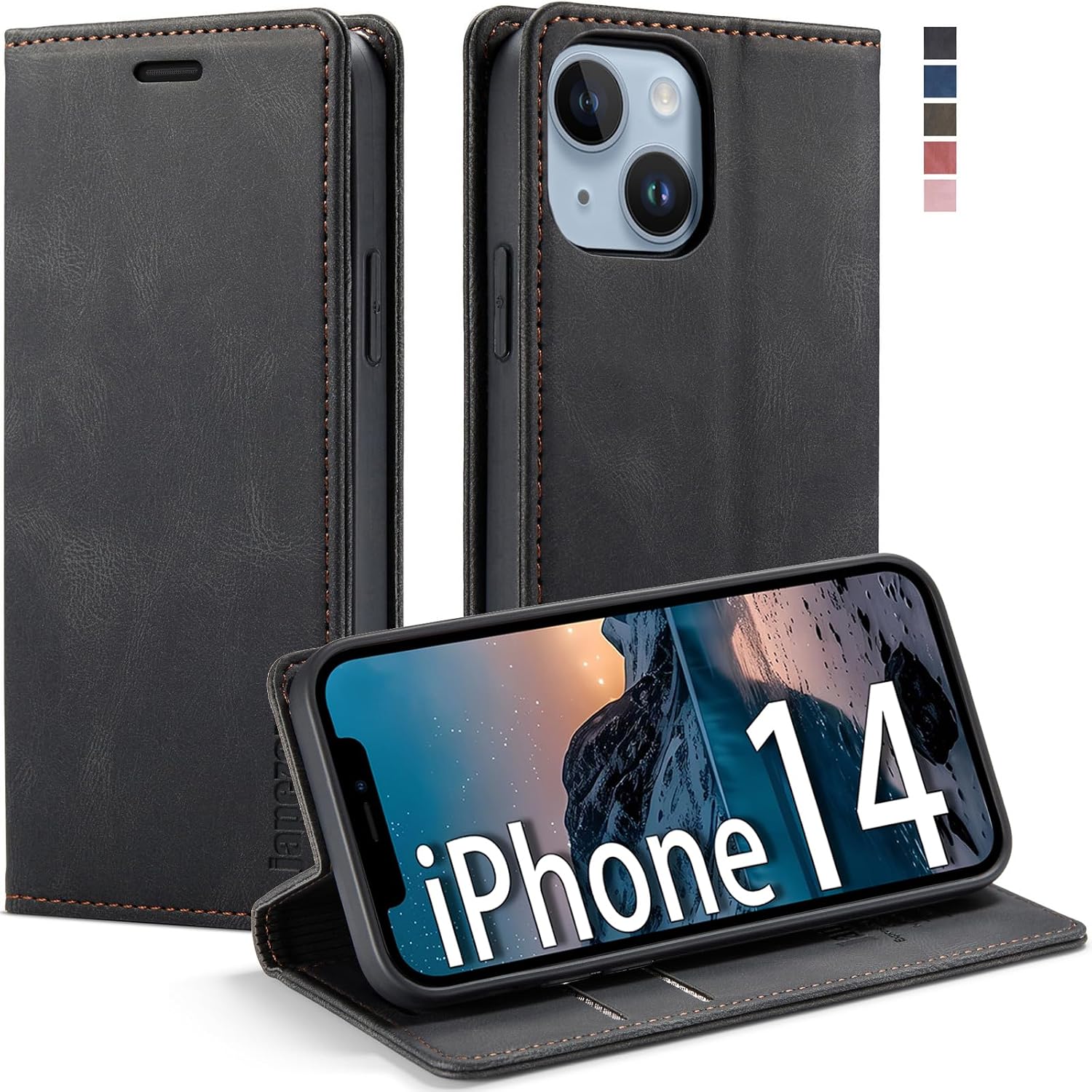 japezop iPhone 12 Mini Wallet Case with [RFID Blocking],Blue