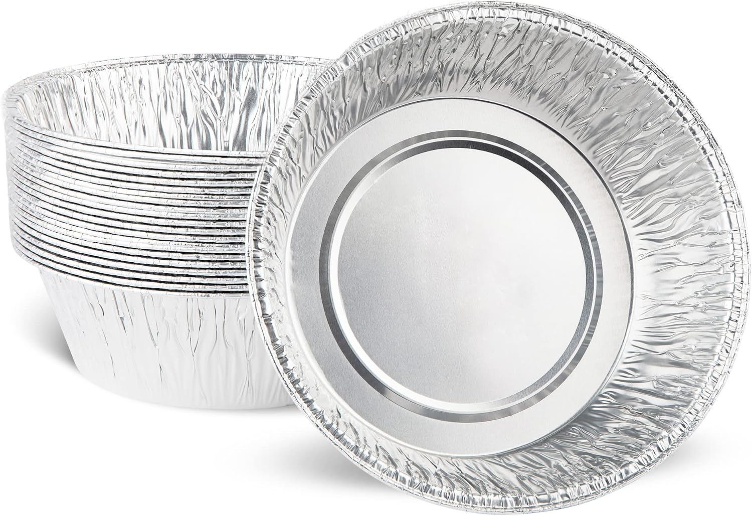 PLASTICPRO 9'' Inch Round Tin Foil Pans Disposable Aluminum Pack of 20