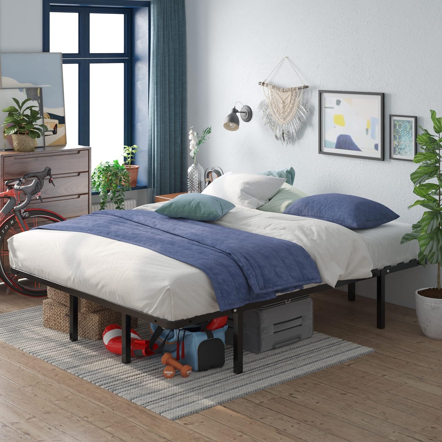 ZINUS SmartBase Compack Mattress Foundation, 14 Inch Metal Bed Frame, No Box Spring Needed, Sturdy Steel Slat Support, Full