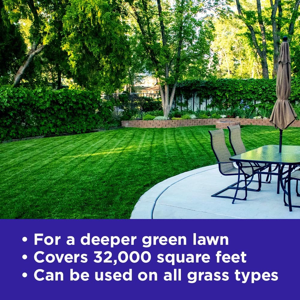 Commercial Grade Lawn Fertilizer with Iron- Liquid Fertilizer Spray- Nitrogen and Iron for Deeper Green Turf- Any Grass Type - Simple Lawn Solutions - Lawn Energizer - 32 Ounce