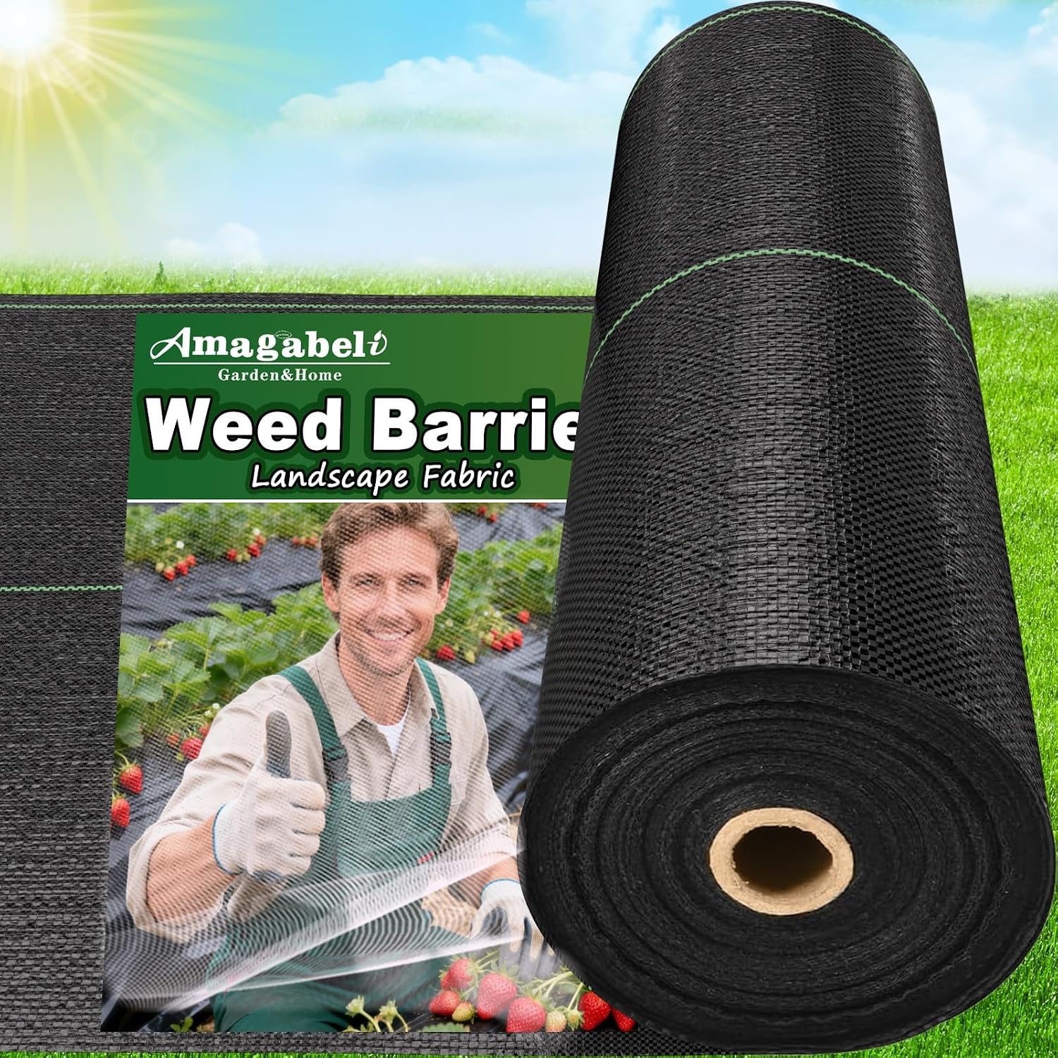AMAGABELI 3.2oz 4ft x 100ft Weed Barrier Landscape Fabric Premium Garden Cloth Heavy Duty Weed Control Blocker Mat Gardening Ground Cover Durable Woven Geotextile Fabric Driveway Underlayment