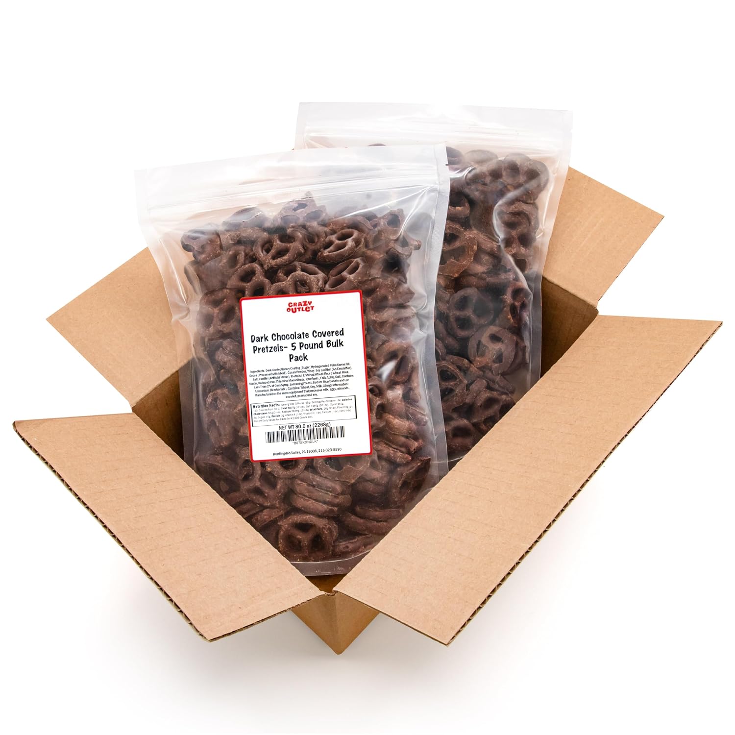 Dark Chocolate Covered Pretzels - 5 Lb Pack | Sweet & Salty Snack