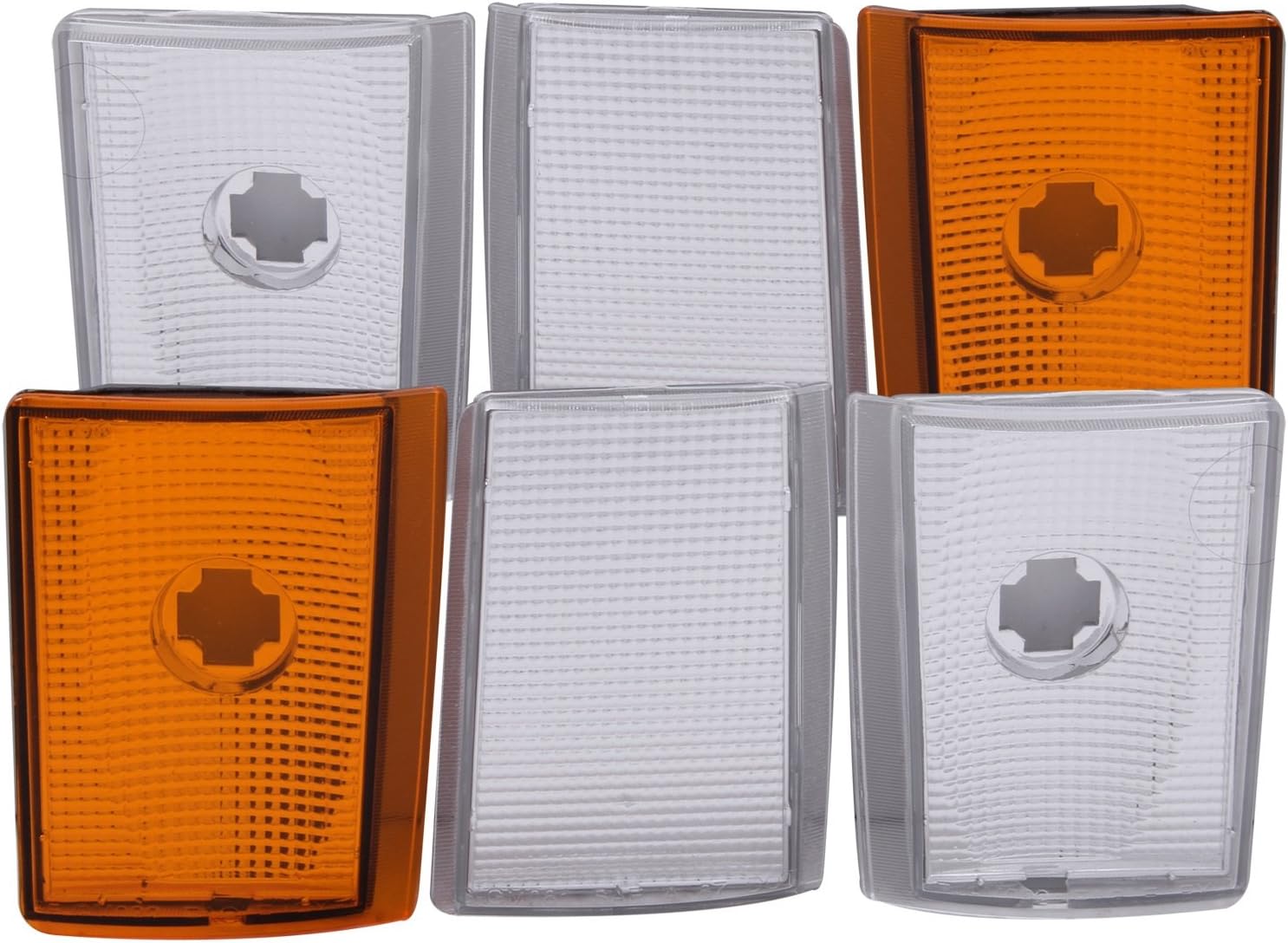 Anzo USA 521032 Chevrolet Suburban lectors Euro 6 Pieces With Amber Reflectors Corner Light Assembly - (Sold in Pairs)
