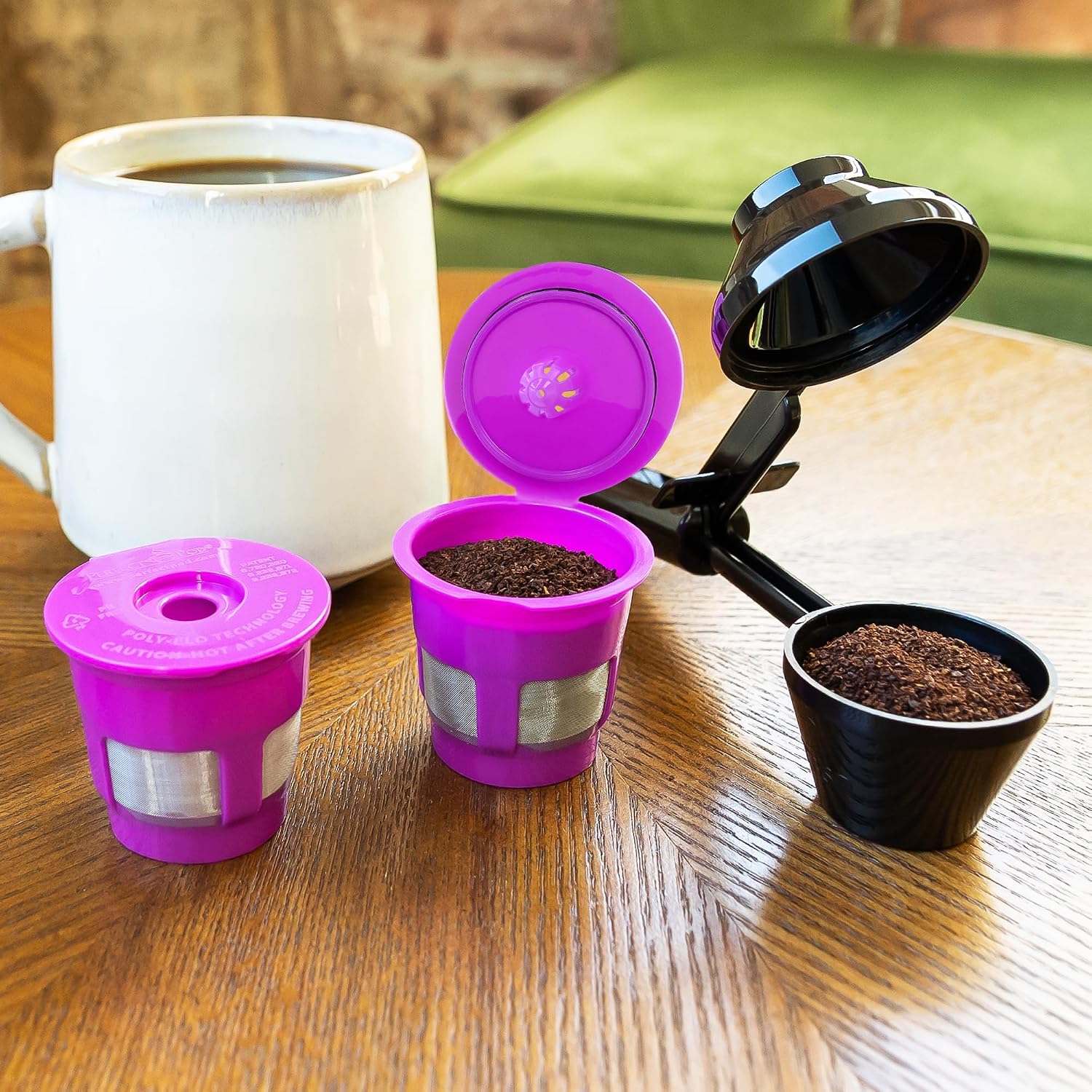 Perfect Pod Café Fill Value Pack 2 Reusable K-Cup Pods and Coffee Scoop Set | 1-Stream Refillable Capsules, BPA-Free Design, Fits Keurig K-Mini