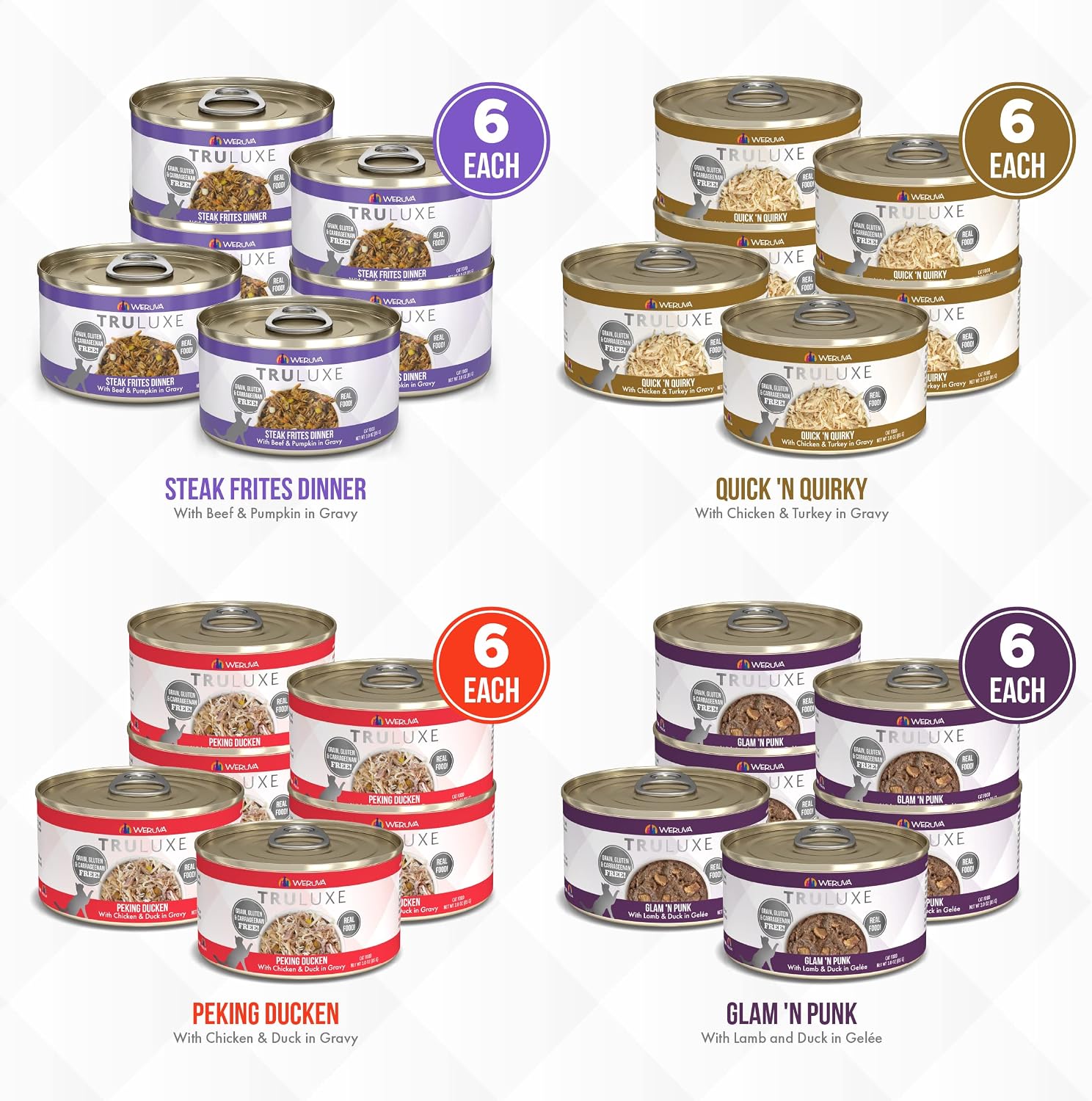Weruva TruLuxe Cat Food, Peking Ducken with Chicken Breast & Duck Breast in Gravy, 3oz Can (Pack of 24)