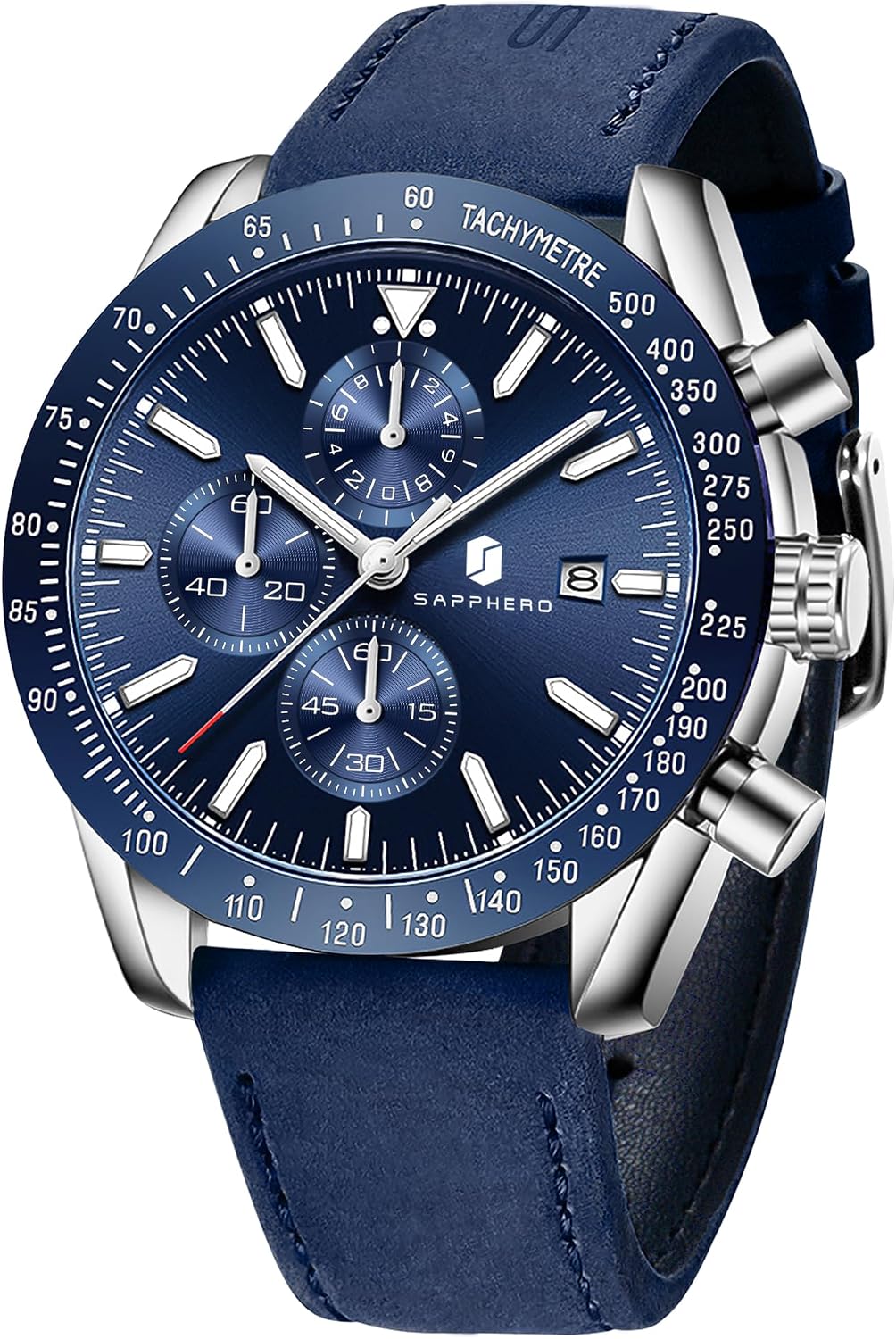 BENYAR Watch for Men Analog Quartz Chronograph Waterproof Luminous Designer Mens Wrist Watches Business Work Sport Casual Dress Watch with Silicone Strap Elegant Gifts for Men