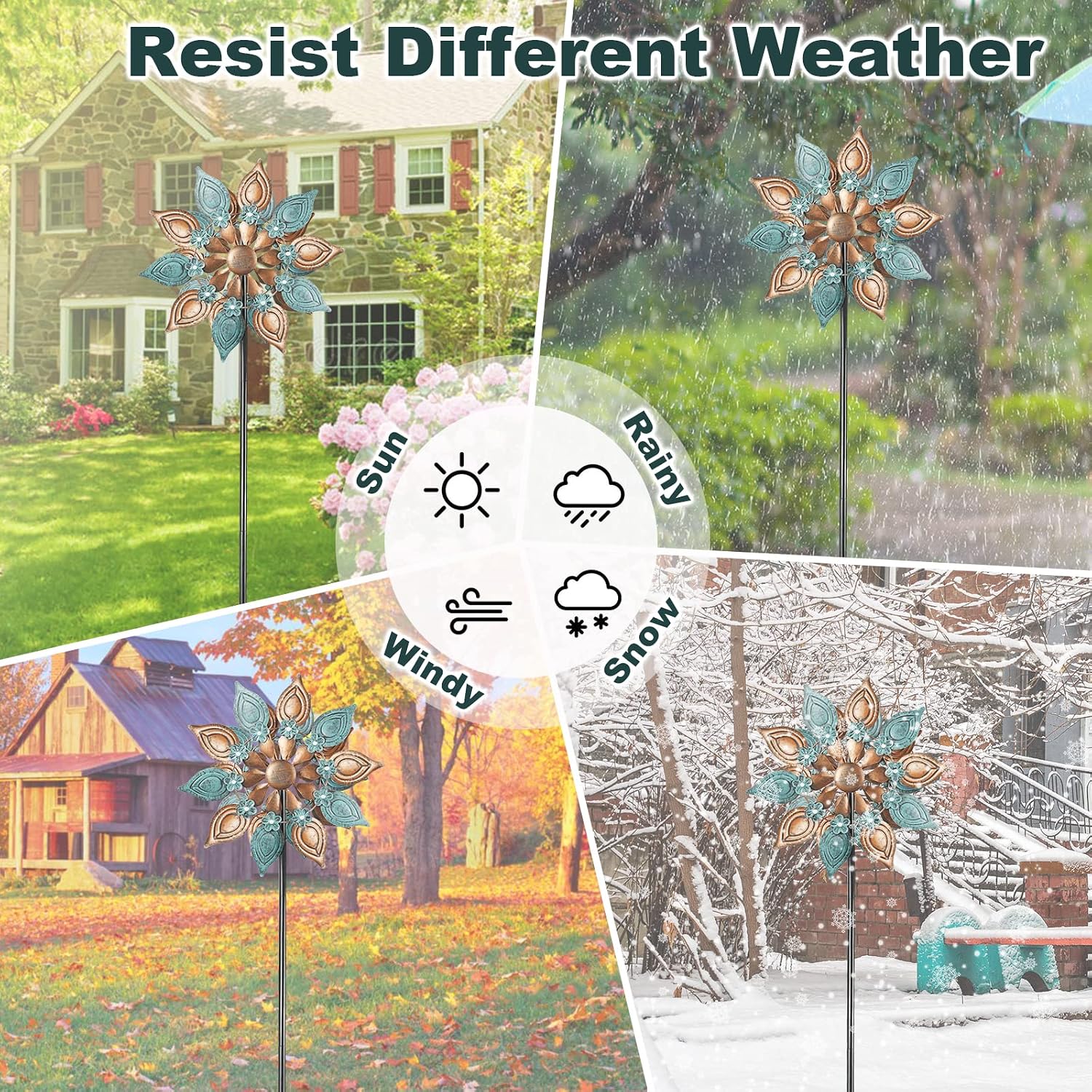 DECOROCA Kinetic Wind Spinners Outdoor - Large Metal Wind Sculptures