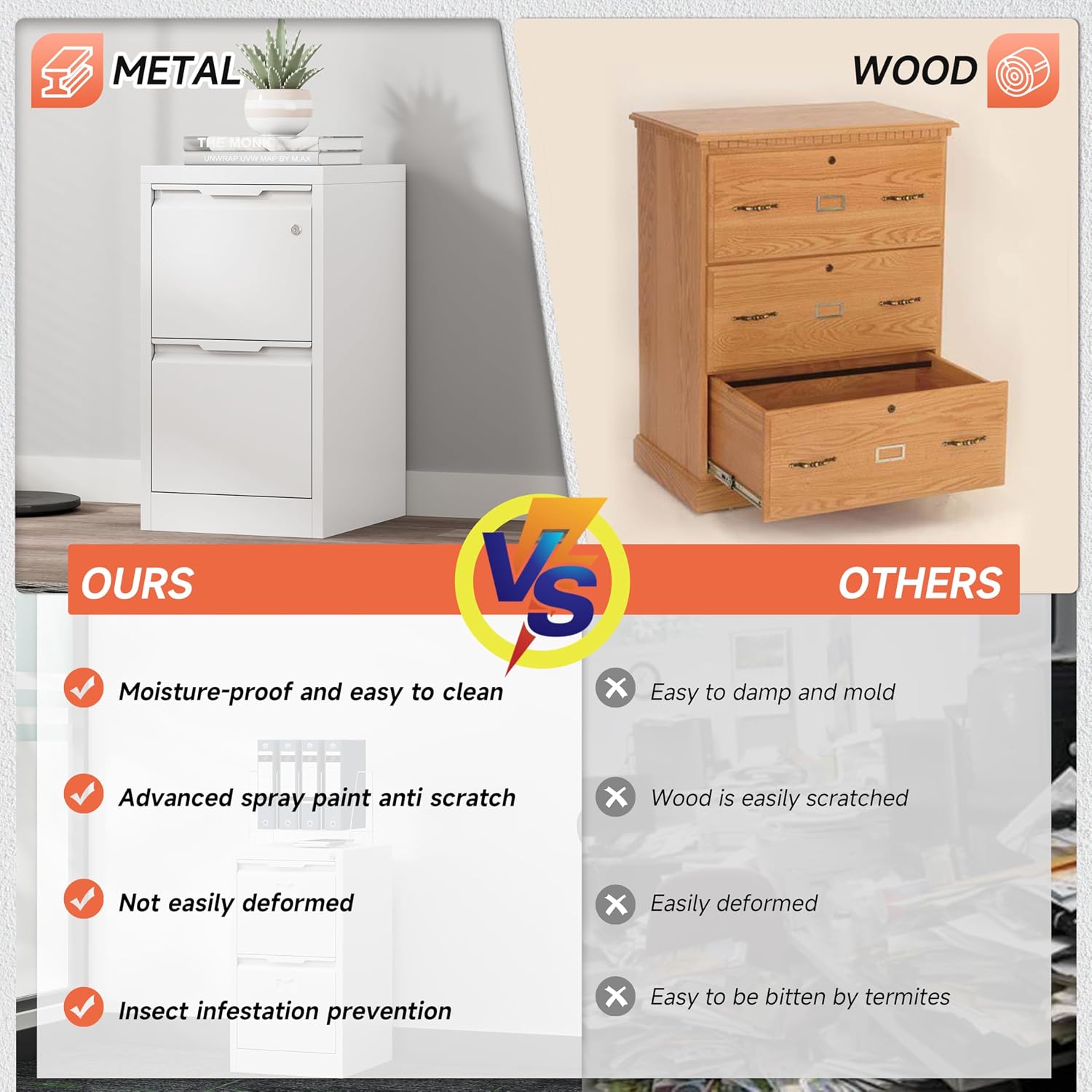3 Drawer File Cabinet with Lock,Vertical Filing Cabinets for Home Office,Heavy Duty Metal File Cabinet for Hanging A4/Letter/Legal Size File,Vertical File Cabinet 15" W X 17.8" D X 38.3" H-Black