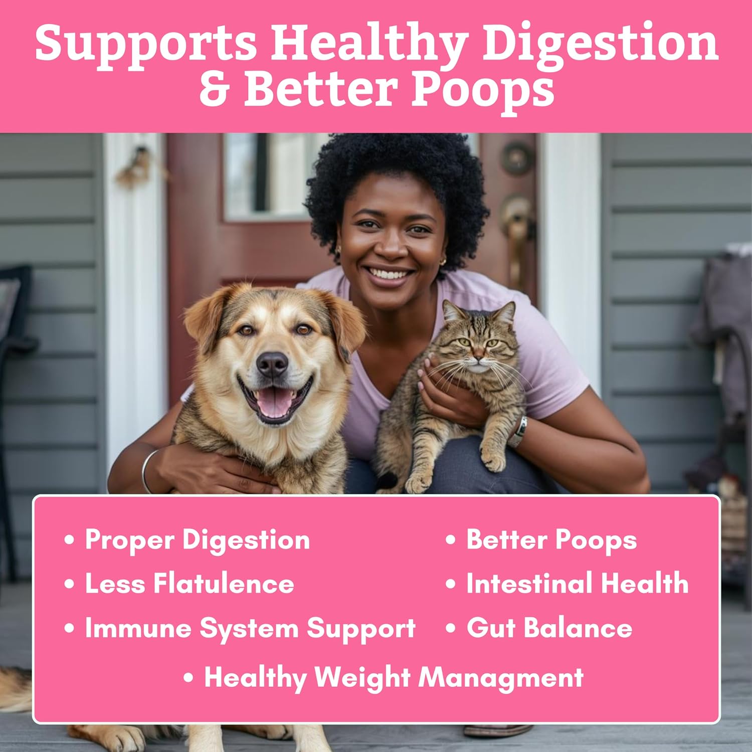 Probiotics for Dogs and Cats for Gut & Digestive Health | 2 Oz | 57 Scoops | 10B CFUs for Digestion, Nutrient Absorption, and Gut Balance | Cat & Dog Probiotics with Prebiotics and Digestive Enzymes