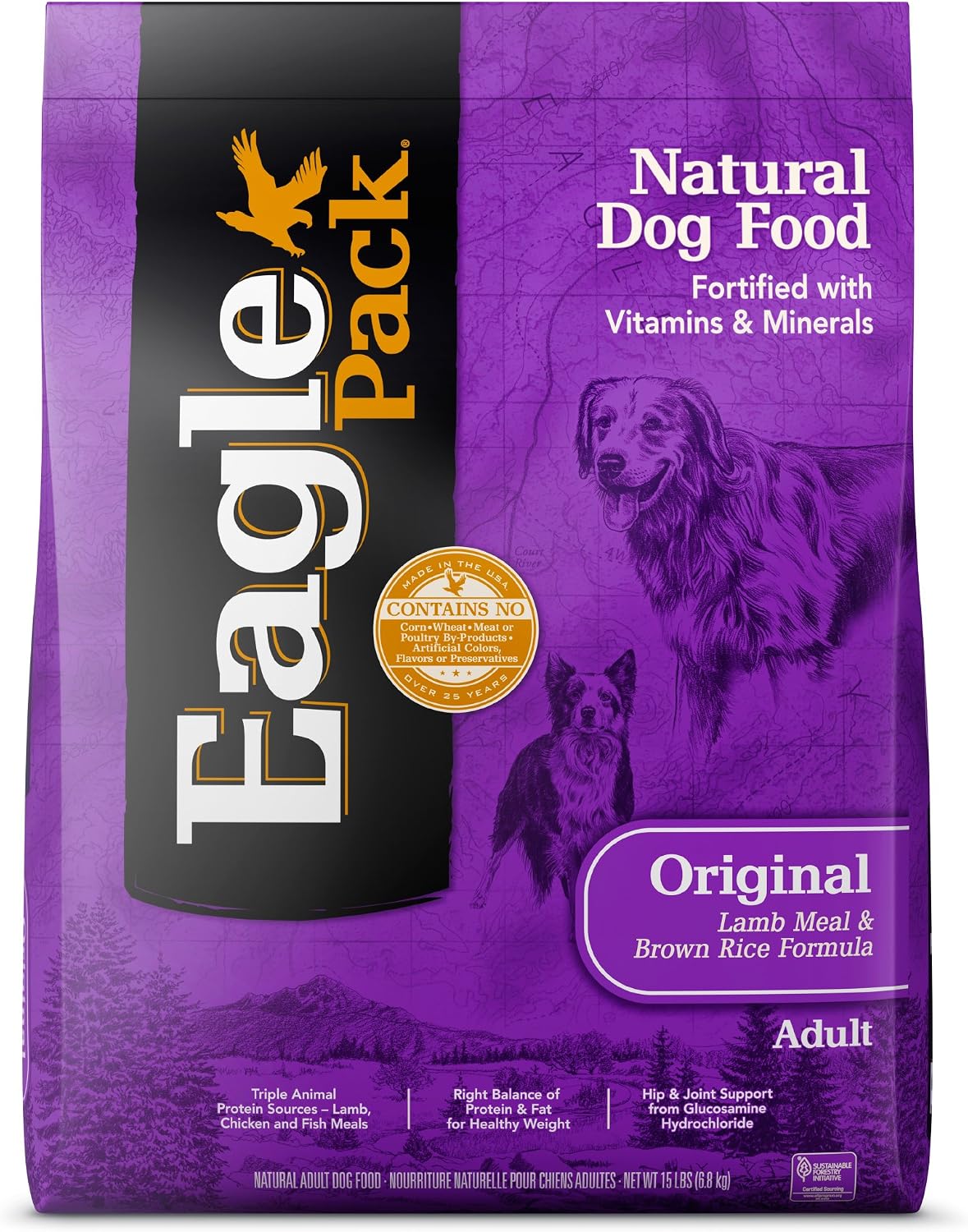 Eagle Pack Natural Dry Dog Food, Lamb & Rice, 30-Pound Bag