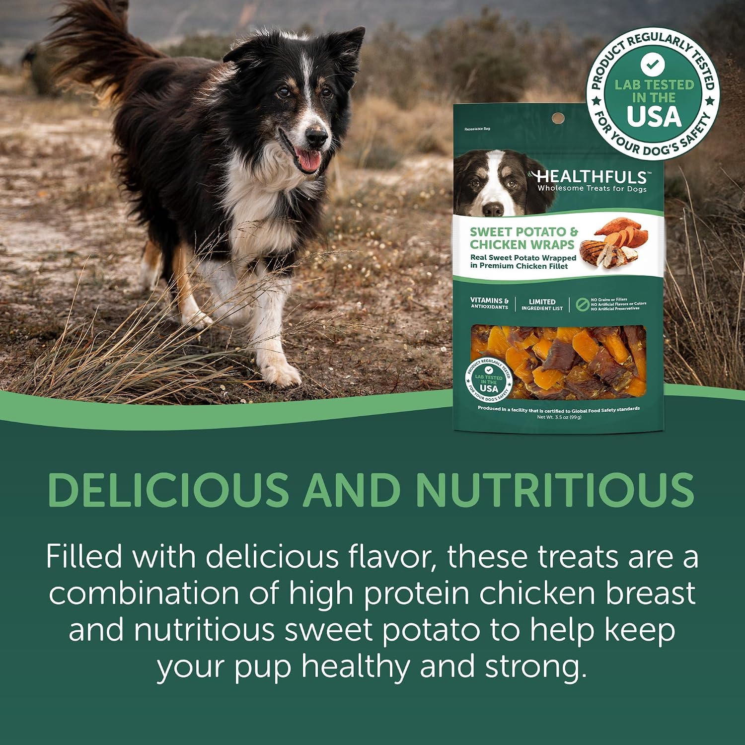 Healthfuls Chicken Wrapped Sweet Potato Dog Treats, 16oz