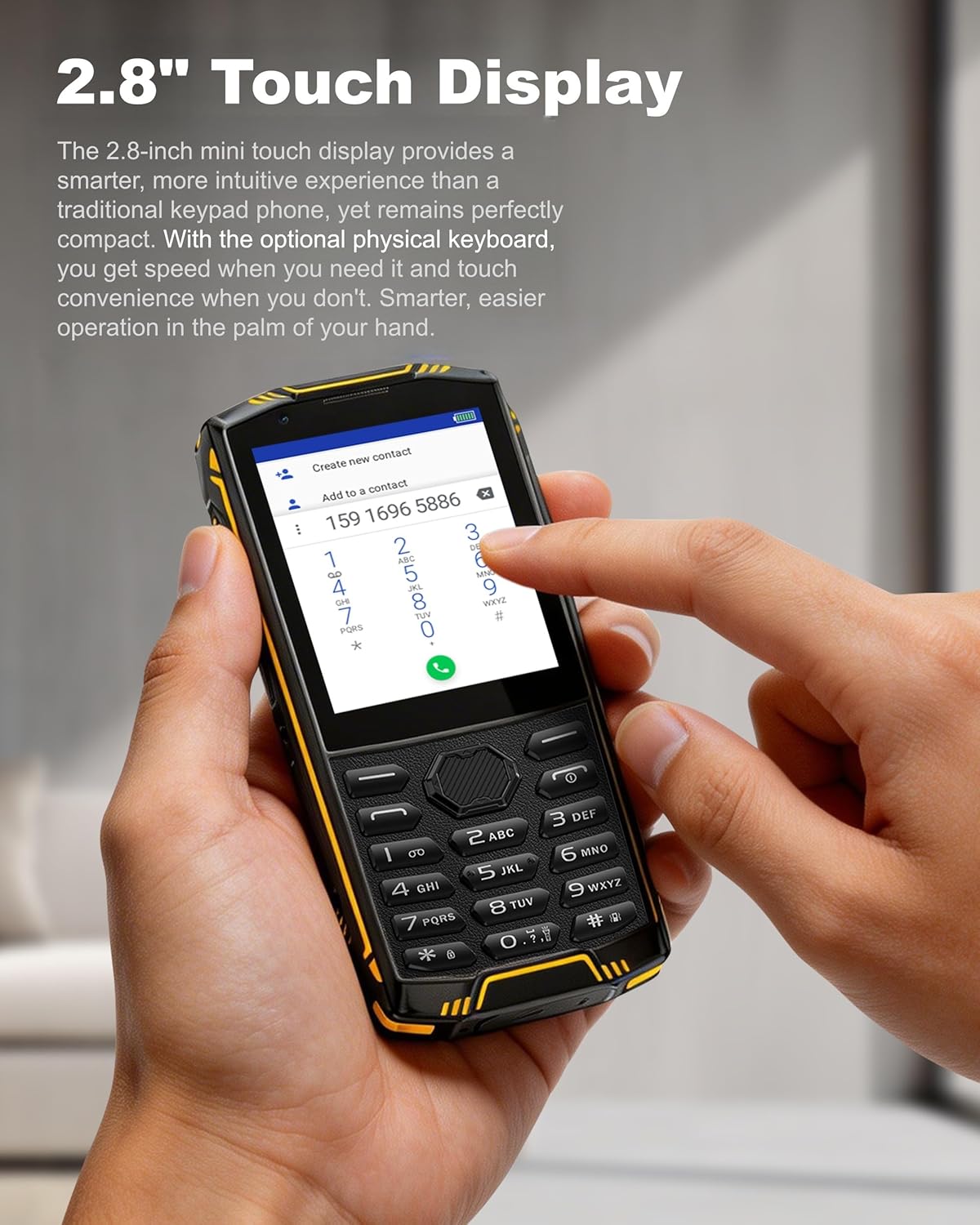 Ulefone Armor Mini 5 Rugged Feature Phone 2.8" Touchscreen Dumb Phone, 1GB+8GB/64GB Removable 2500mAh Battery, 4G Simple Mobile Phone