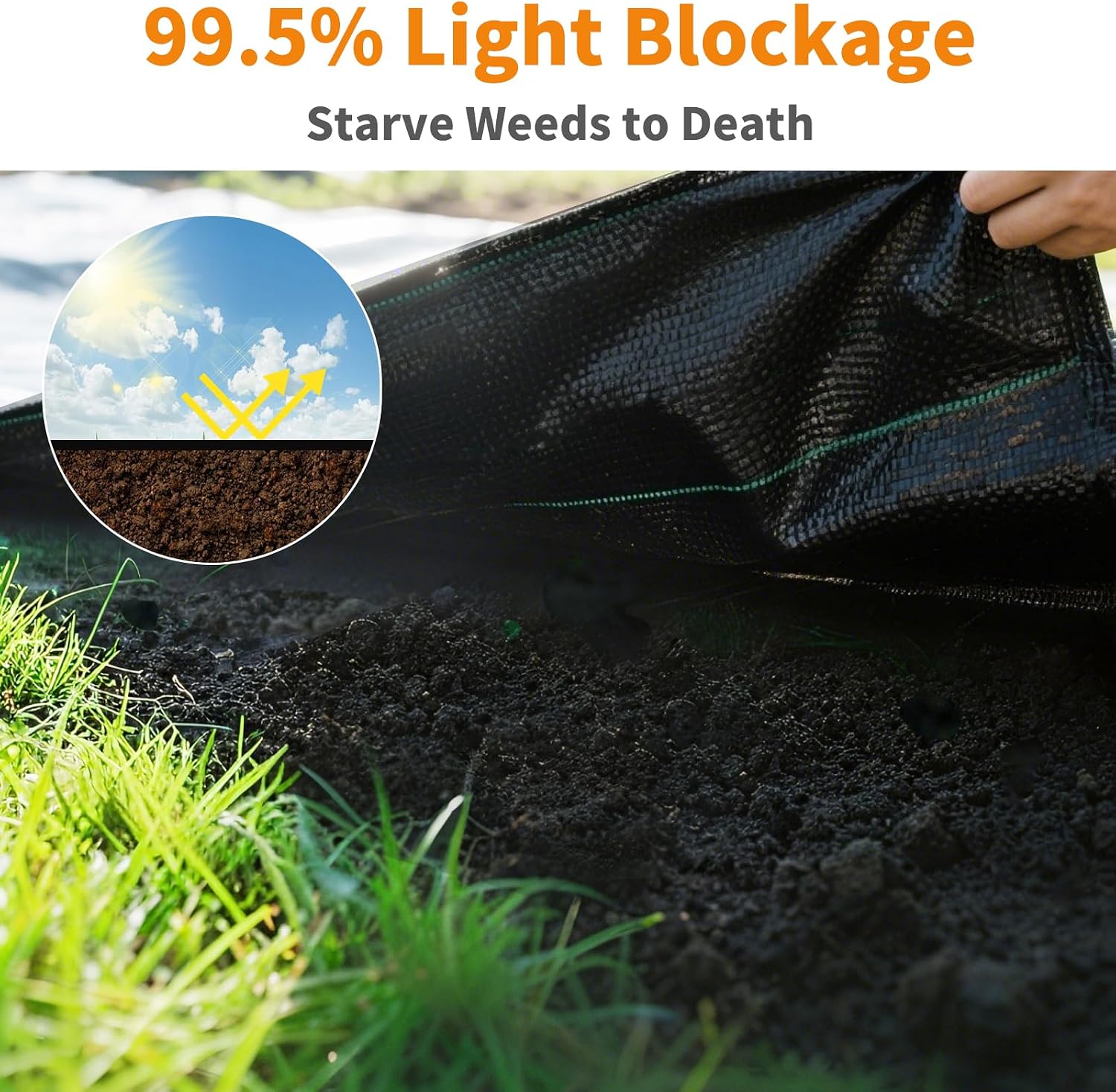AMAGABELI 3.2oz 4ft x 100ft Weed Barrier Landscape Fabric Premium Garden Cloth Heavy Duty Weed Control Blocker Mat Gardening Ground Cover Durable Woven Geotextile Fabric Driveway Underlayment