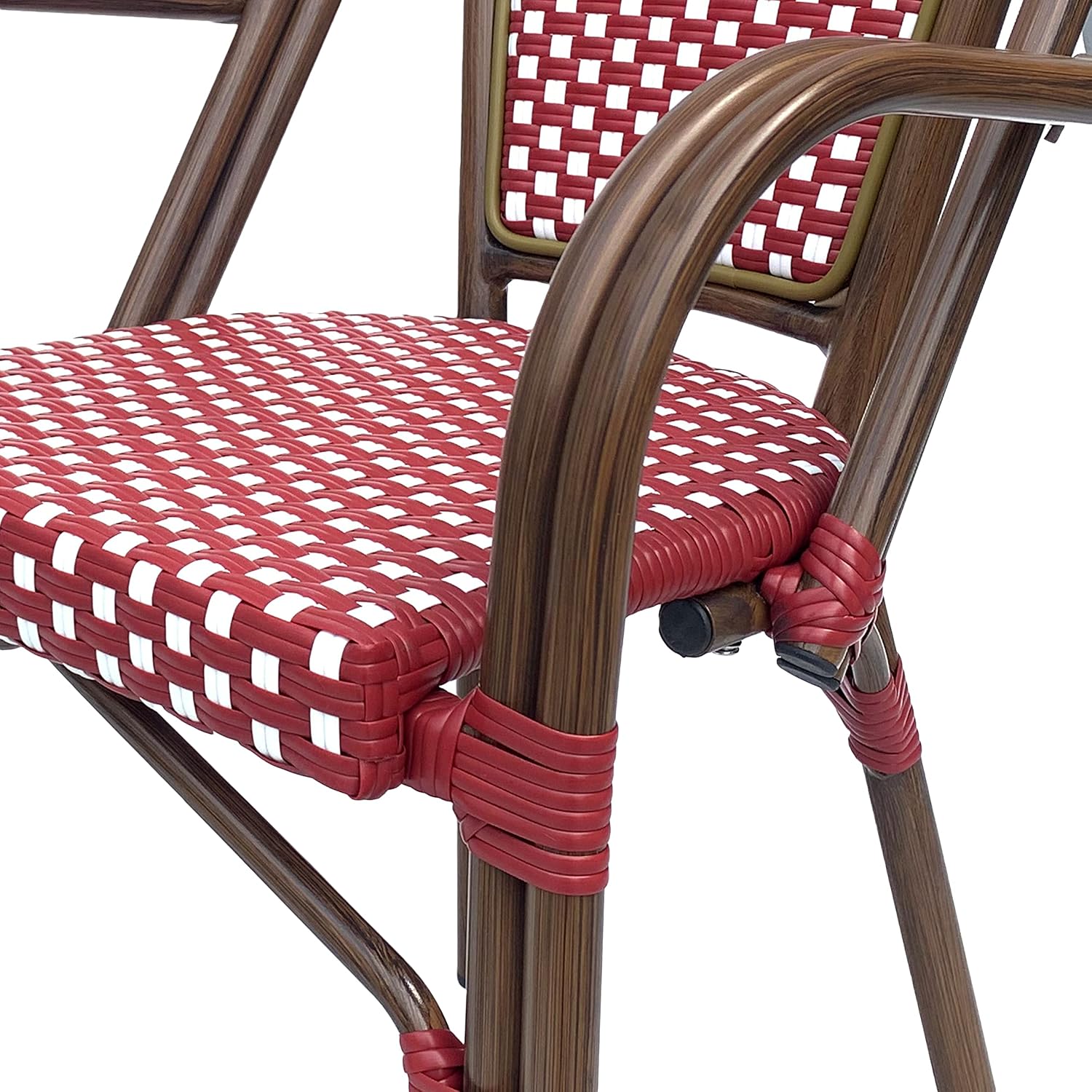 Christopher Knight Home Anastasia Outdoor French Bistro Chair (Set of 2), Black + White + Bamboo Print Finish