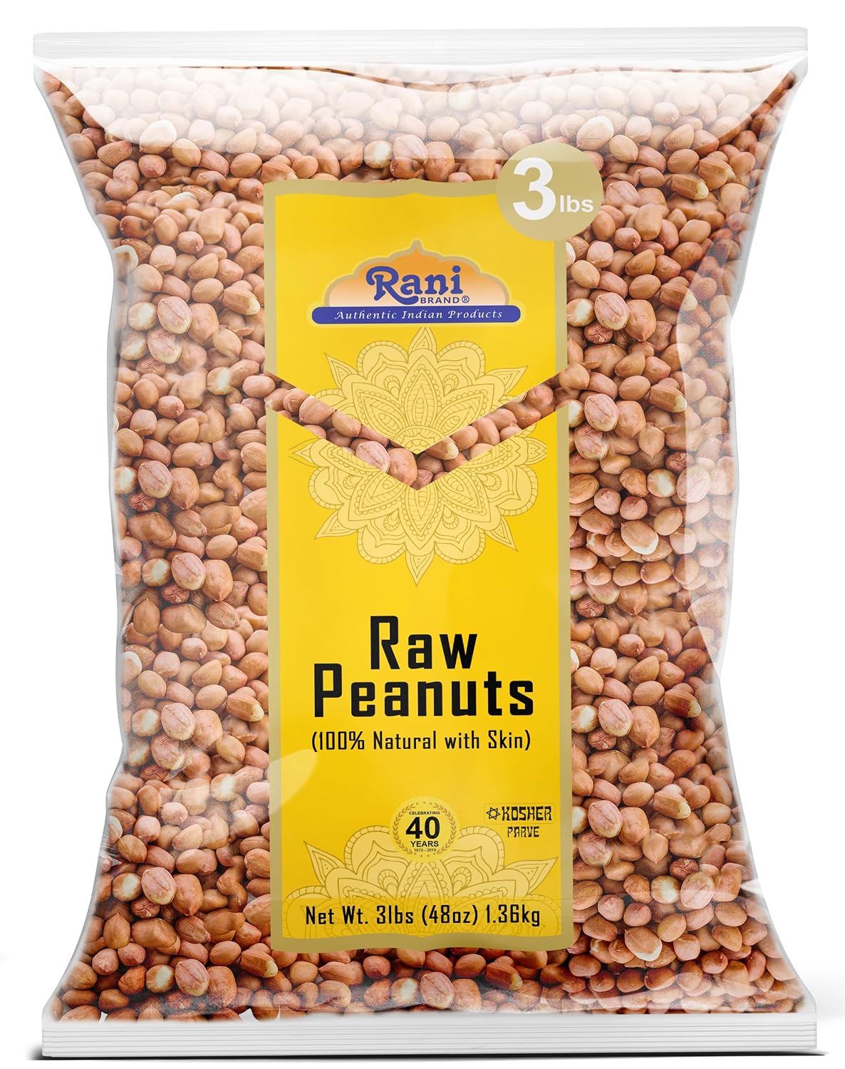 Rani Peanuts, Raw Whole With Skin (uncooked, unsalted) 14oz (400g) ~ All Natural | Vegan | Kosher | Gluten Friendly | Fresh Product of USA ~ Spanish Grade Groundnut/Red-skin