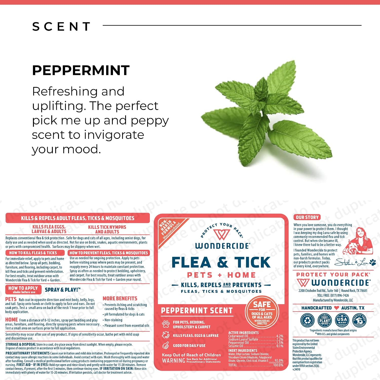 Wondercide Flea Tick & Mosquito Spray for Pets & Home - Cedarwood 16 fl oz | With Natural Essential Oils - Killer, Control, Prevention, Treatment of Fleas & Ticks for Dogs and Cats - Pet & Family Safe
