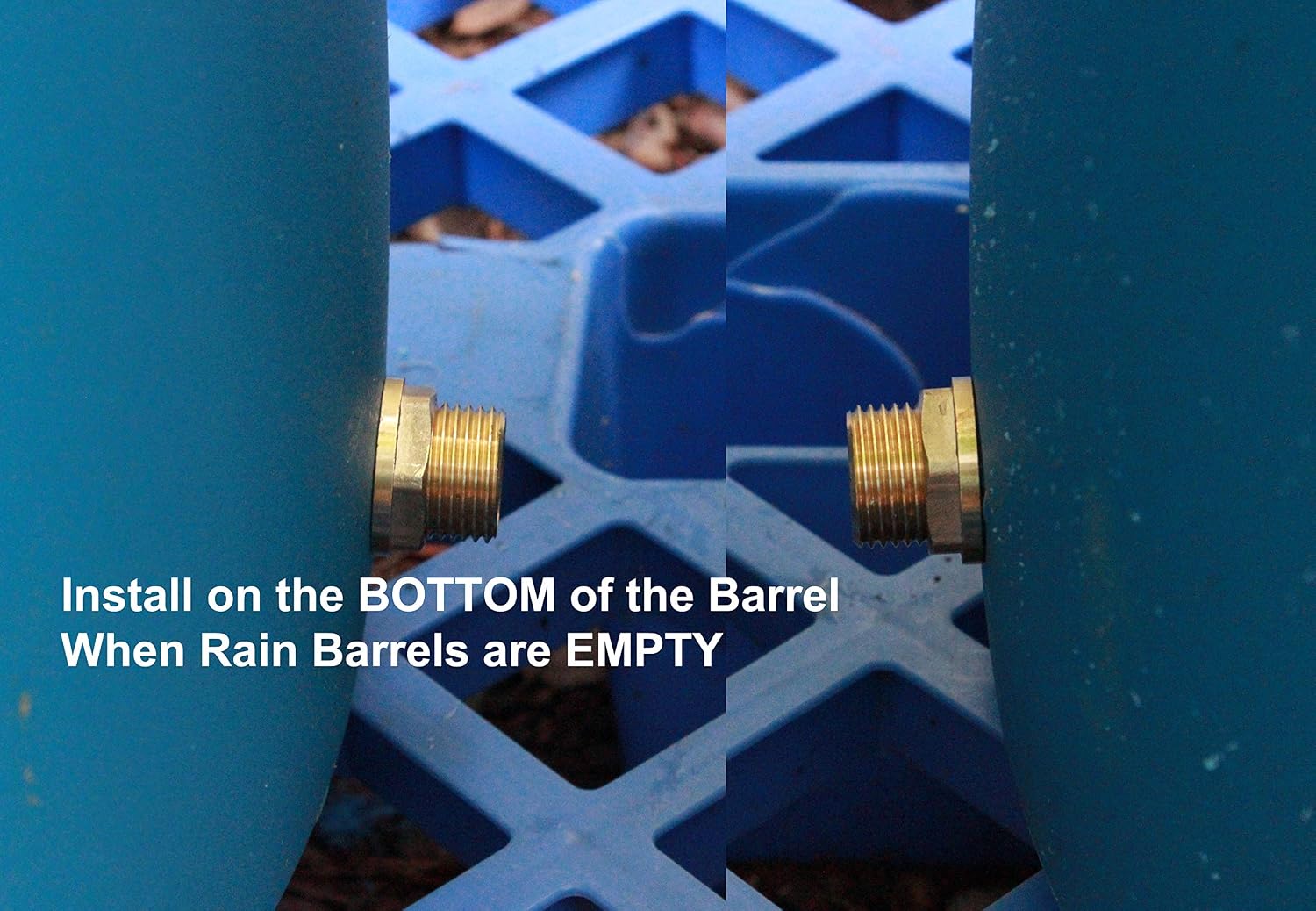 RBL020 Rain Barrel Linking Kit (Two Brass Bulkhead Fitting and One 8 inch 3/4" I.D. hose)