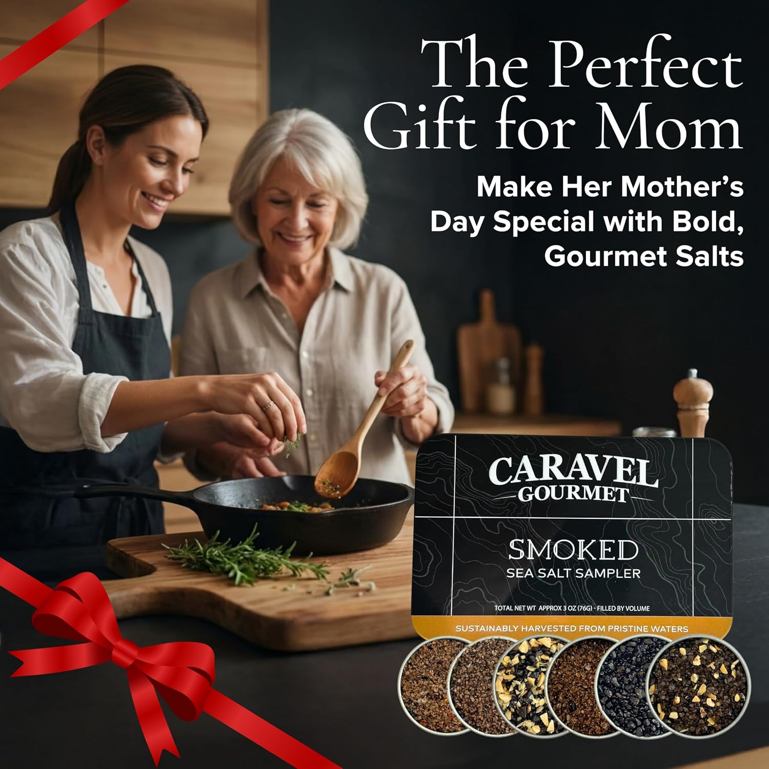 Caravel Gourmet Smoked Sea Salt Sampler, 6-Flavor Grilling Salts, 0.5 oz | Grilling & cooking salts bundle, finishing salt & spice variety pack gift for special occasions