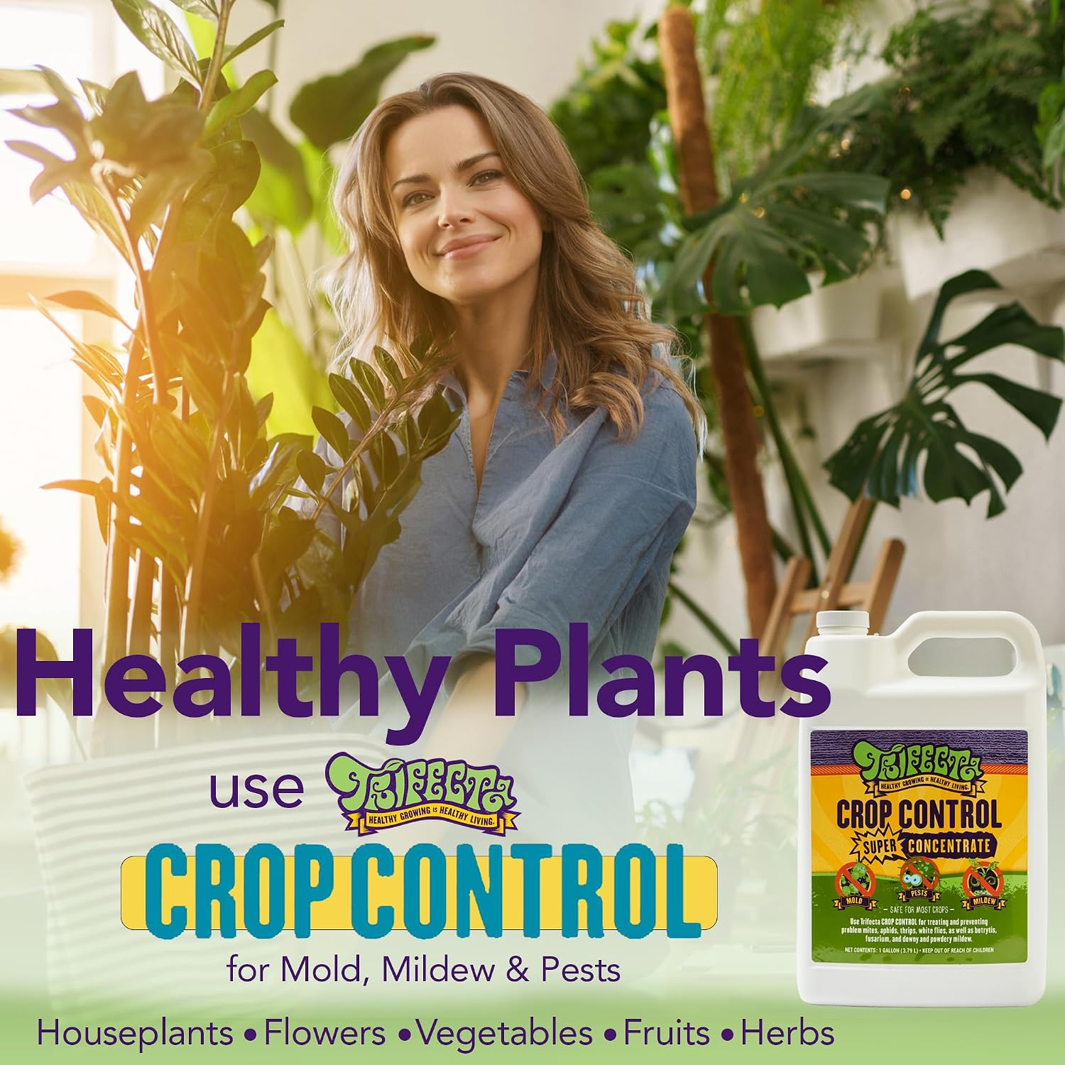 Trifecta Crop Control Super Concentrate | 4 oz | All-in-One Pesticide, Fungicide, Miticide And Insecticide | For Spider Mites, Mildew, Mold And Botrytis