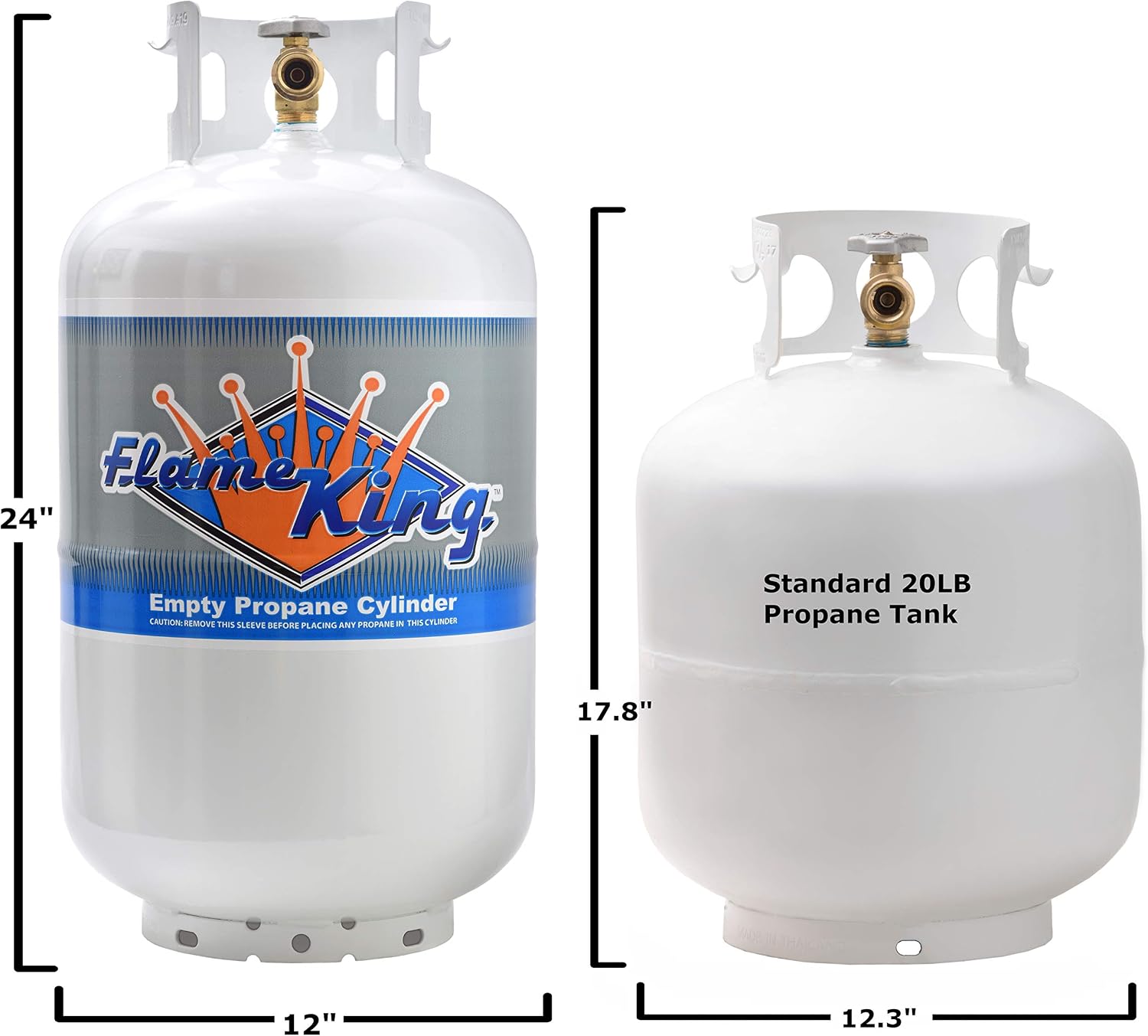 Flame King YSN-301 30 Pound Steel Propane Tank Cylinder with Type 1 Overflow Protection Device Valve DOT and TC Compliant