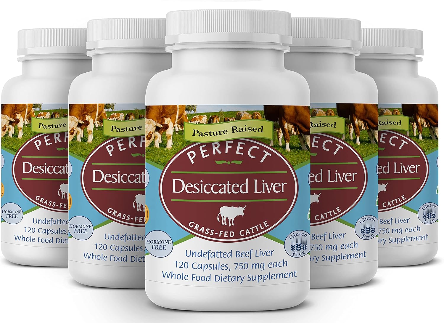 Perfect Supplements – Perfect Desiccated Liver – 120 Capsules - Undefatted Beef Liver – Natural Source of Protein, Iron, Vitamins A & B
