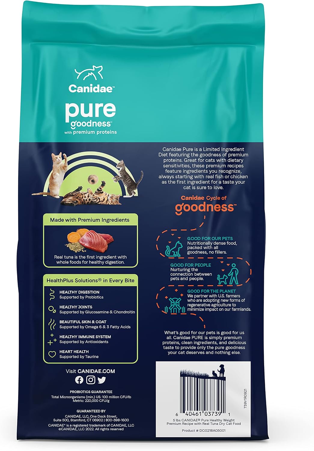 Canidae Pure Limited Ingredient Premium Dry Cat Food, Real Chicken Recipe, 10 lbs, Grain Free
