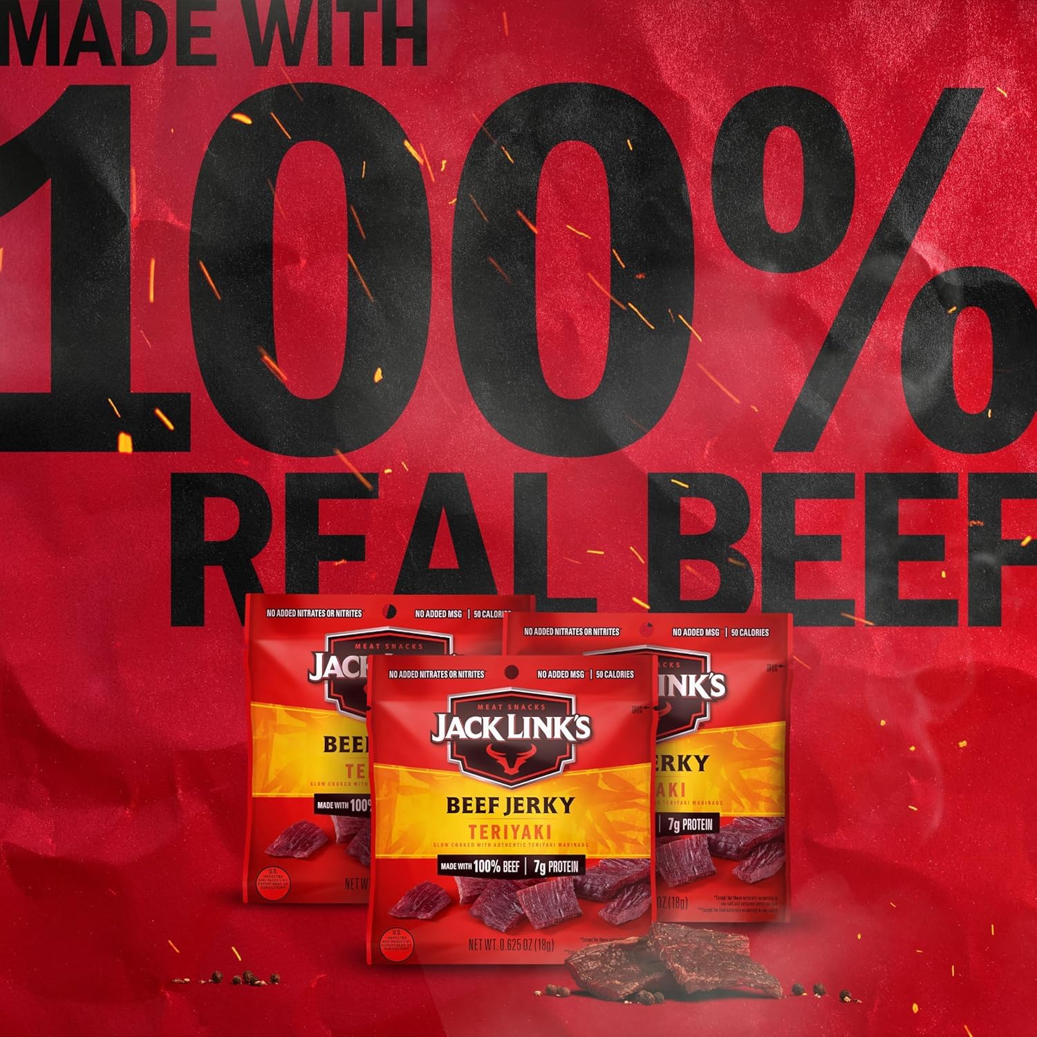 Jack Link's Beef Jerky Variety Pack - Original and Teriyaki - (9 Pack) 1.25 oz Bag - Ready to Eat Protein Snacks - 13g Protein per Serving - Made with 100% Real Beef | Bag - Ready to Eat Protein Snacks - 13g Protein per Serving - Made with 100% Real Beef