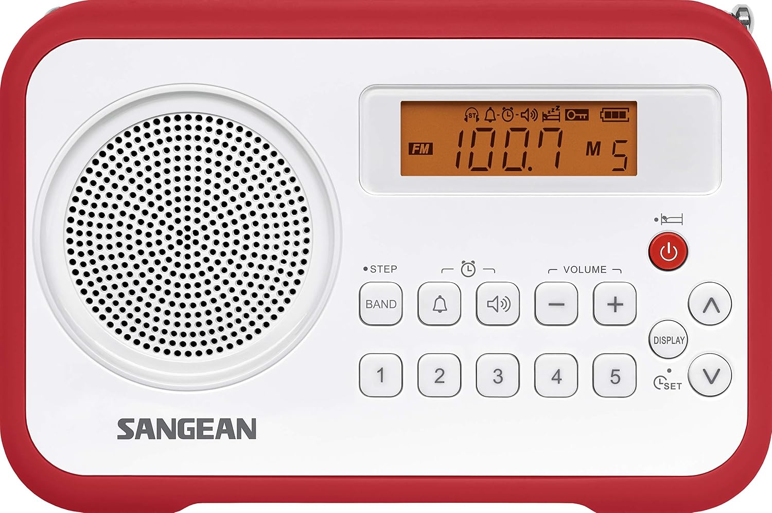 Sangean PR-D18BU AM /FM / Portable Digital Radio with Protective Bumper (White/Blue)