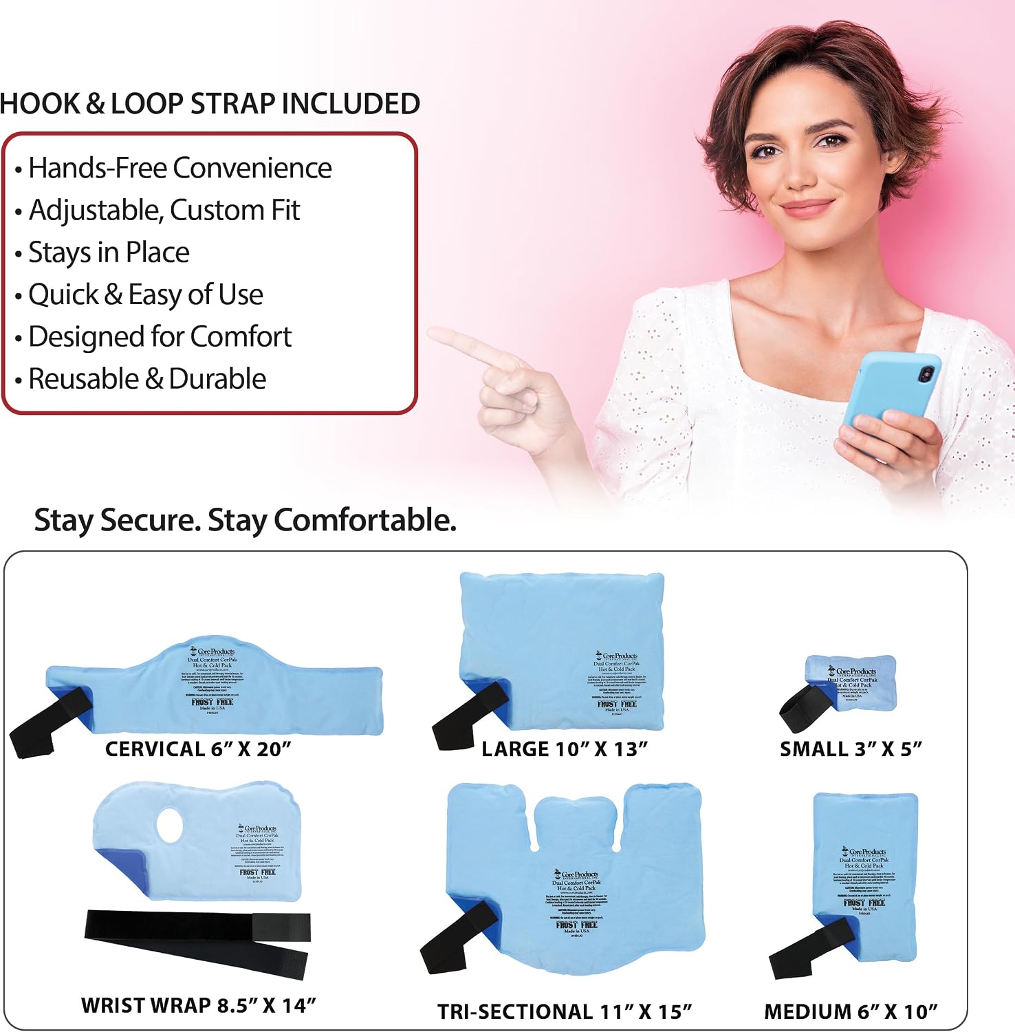 Reusable Hot & Cold Therapy Pack for Pain Relief and Injuries, Large | Provides versatile hot or cold therapy to help relieve muscle aches, joint pain, swelling, and stiffness.
