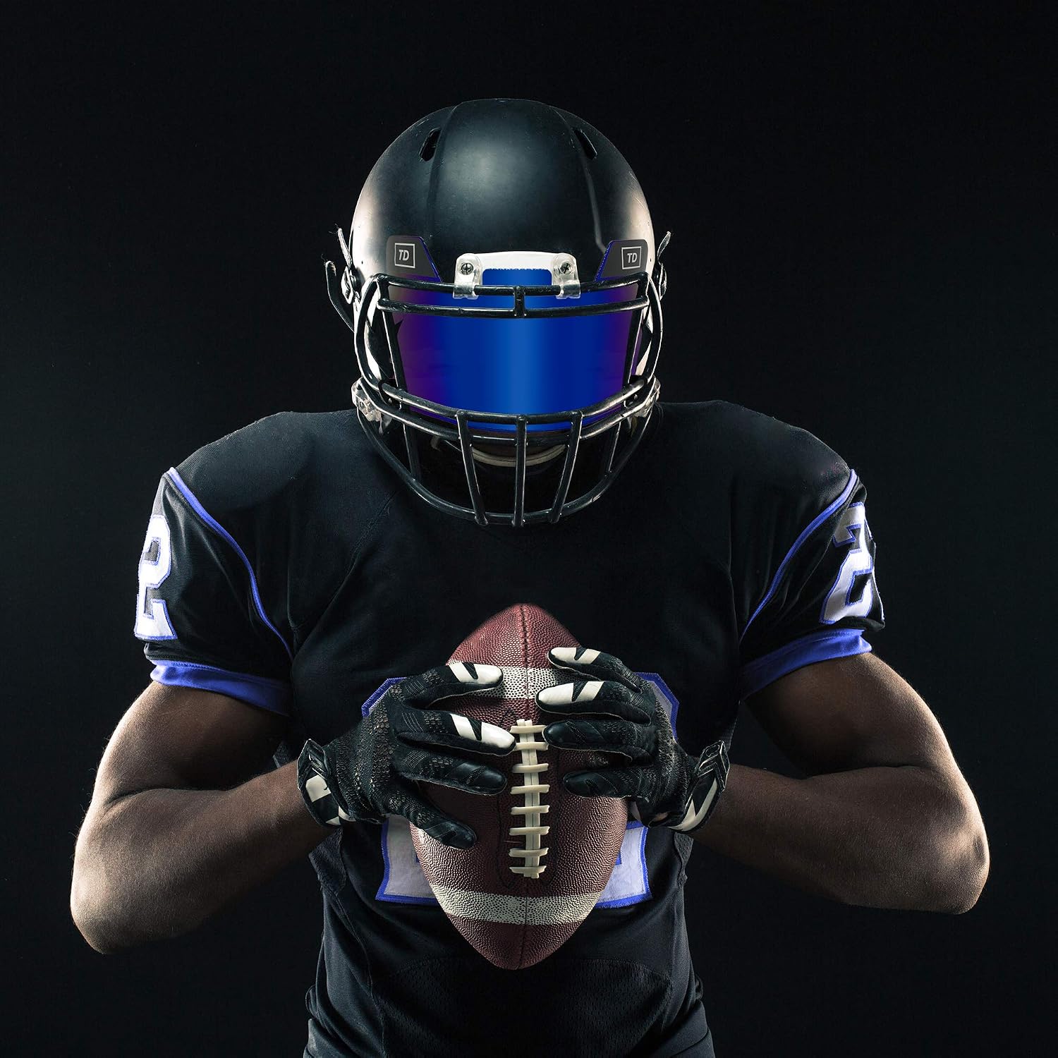 TD Sports Football Visor | Fits Kids, Youth, and Adult Helmets | Eye Protection for Helmet and Facemask