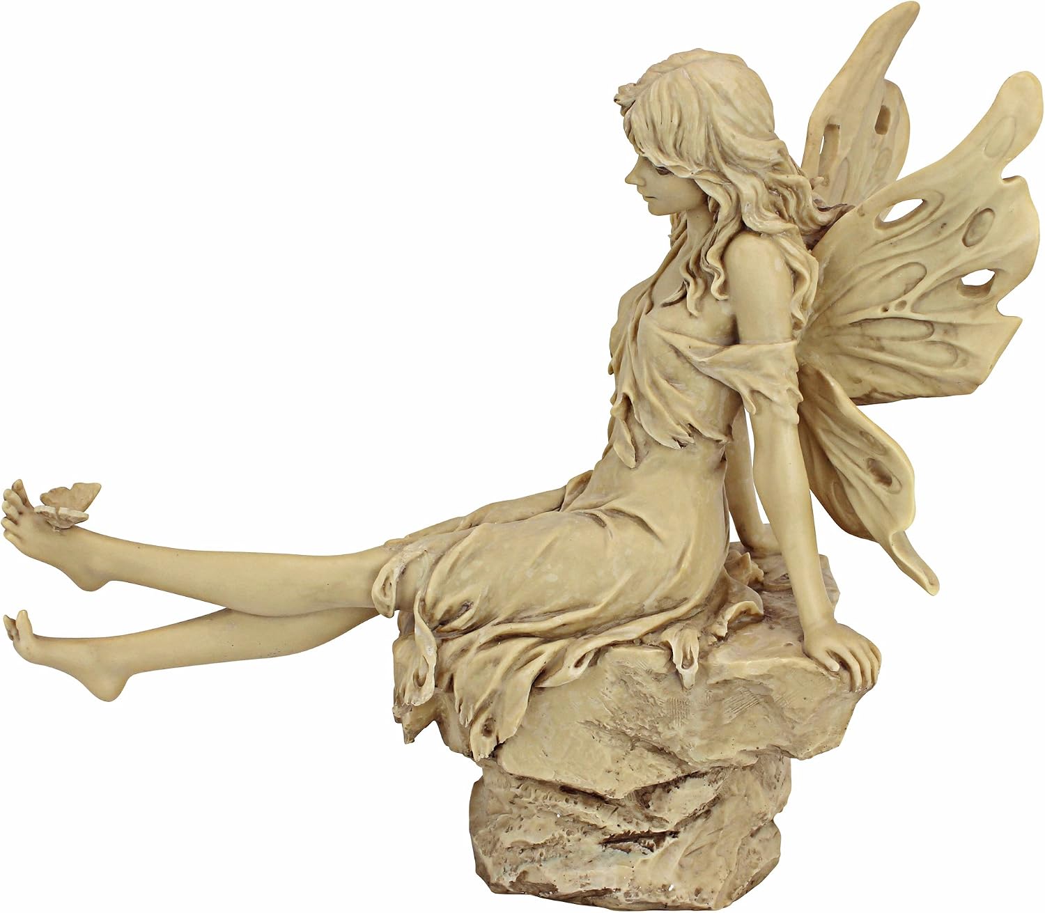 Design Toscano Twinkle Toes Fairy Garden Statue, 13 Inch, Polyresin, Ancient Ivory