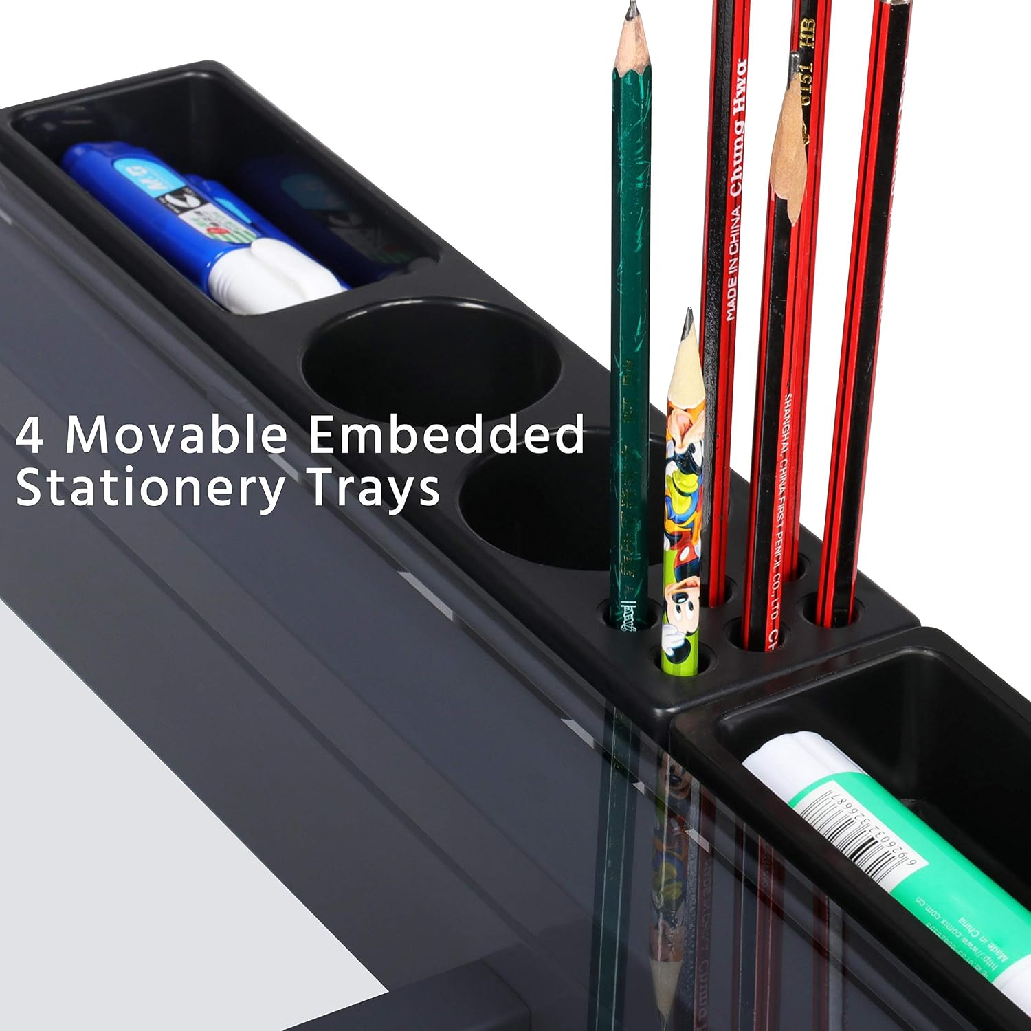 Yaheetech Glass Drafting Table with Storage, Adjustable Art Drawing Desk | Tempered glass top on a steel frame tilts 0-60° for drawing, tracing