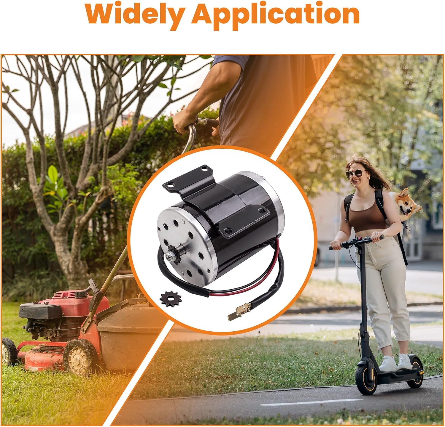 maXpeedingrods 500W 24V DC Brush Electric Motor ZY1020 with Bracket 2500RPM