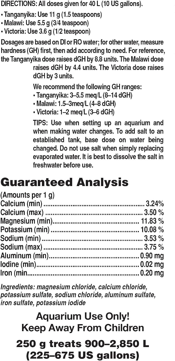 Cichlid Lake Salt, 250 g / 8.8 oz