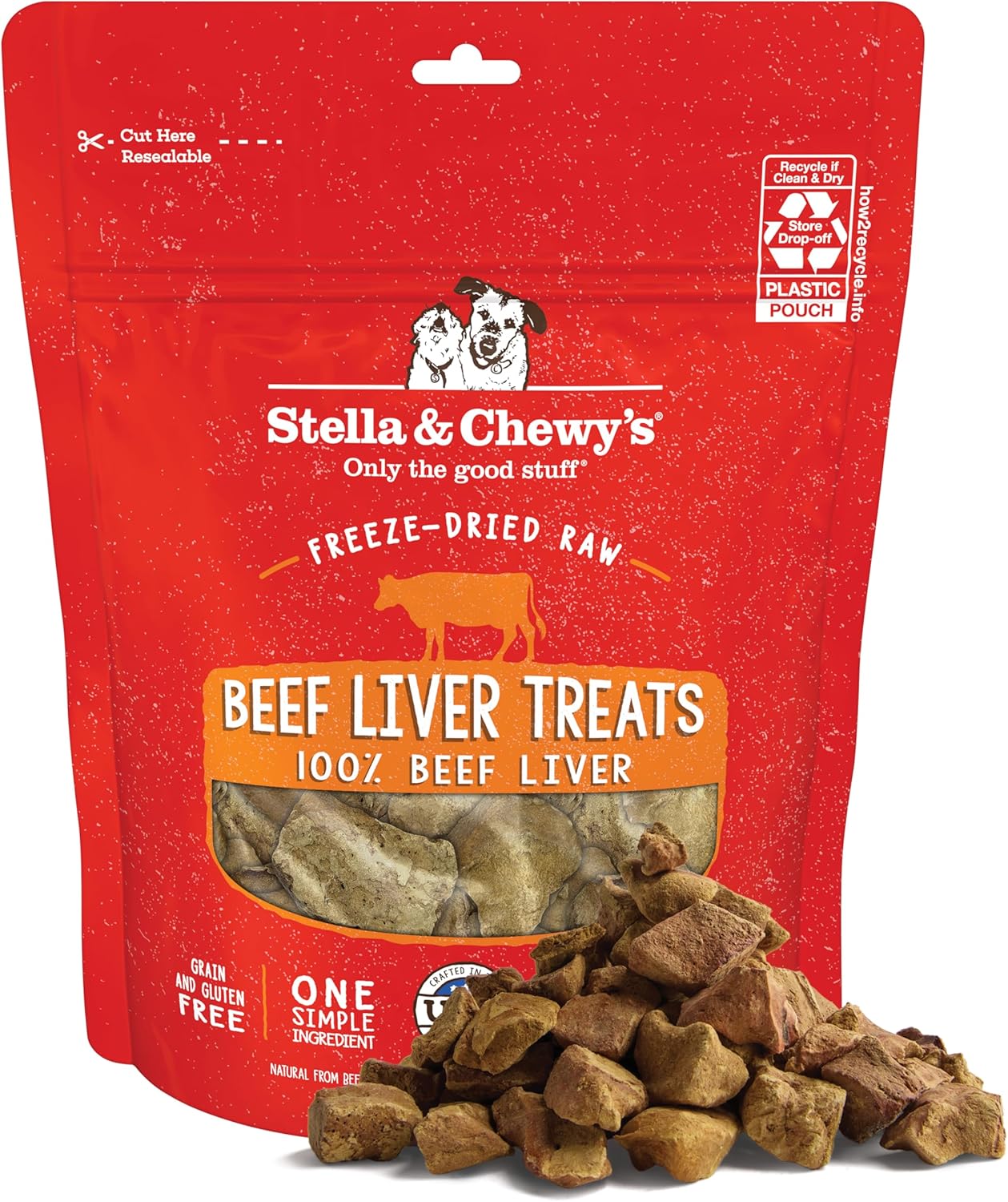 Stella & Chewy's Freeze-Dried Raw Lamb Heart Dog Treats - Single Ingredient, No Additives - Premium Training Treats - Perfect For Picky Eaters - 3oz Bag