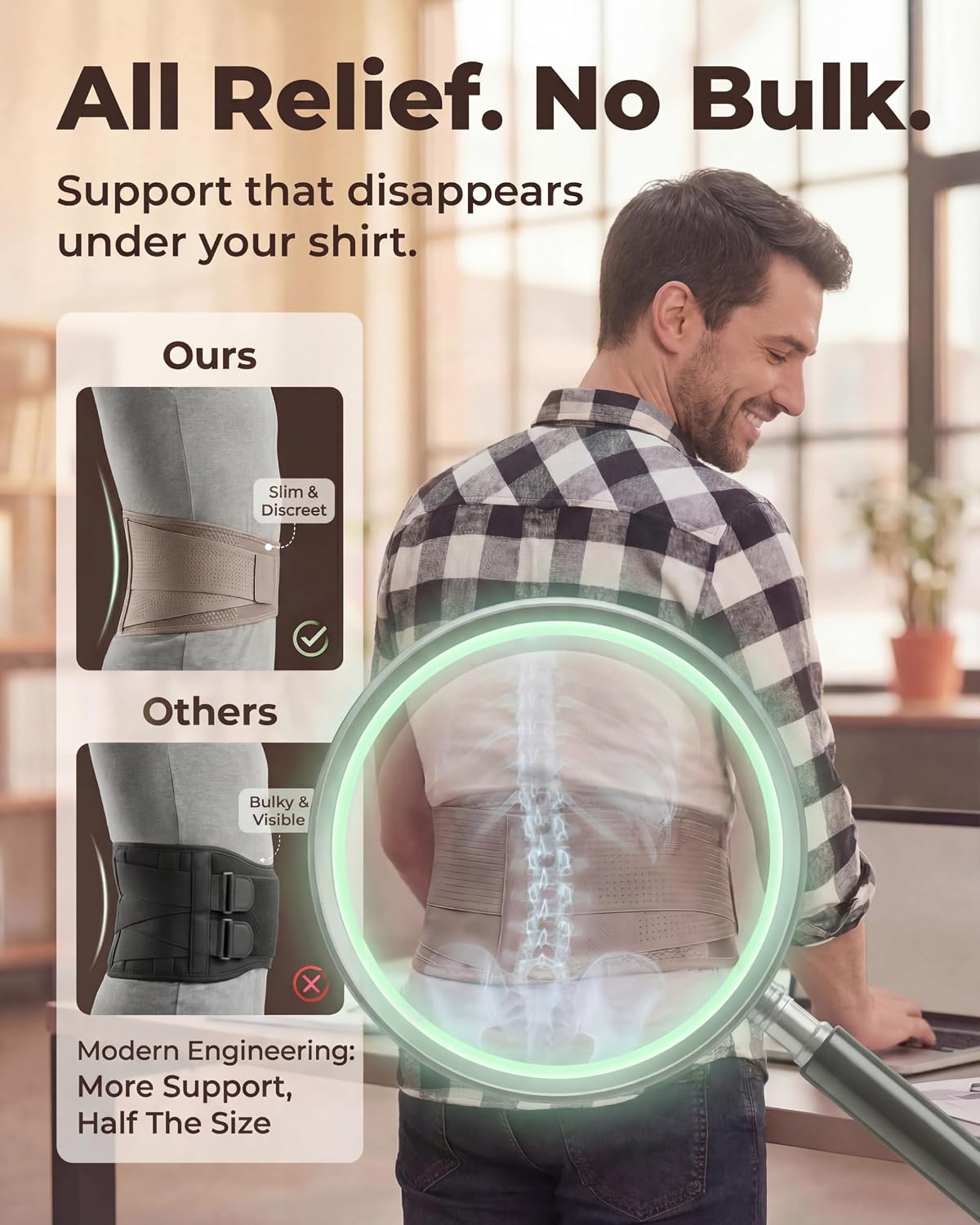 Sparthos Back Brace for Women & Men, Sciatica, Lower Back Pain - Black-L | Herniated Disc & Scoliosis Pain Relief, Adjustable Back Support Belt, Lumbar Pad, Breathable Mesh for Work & Heavy Lifting