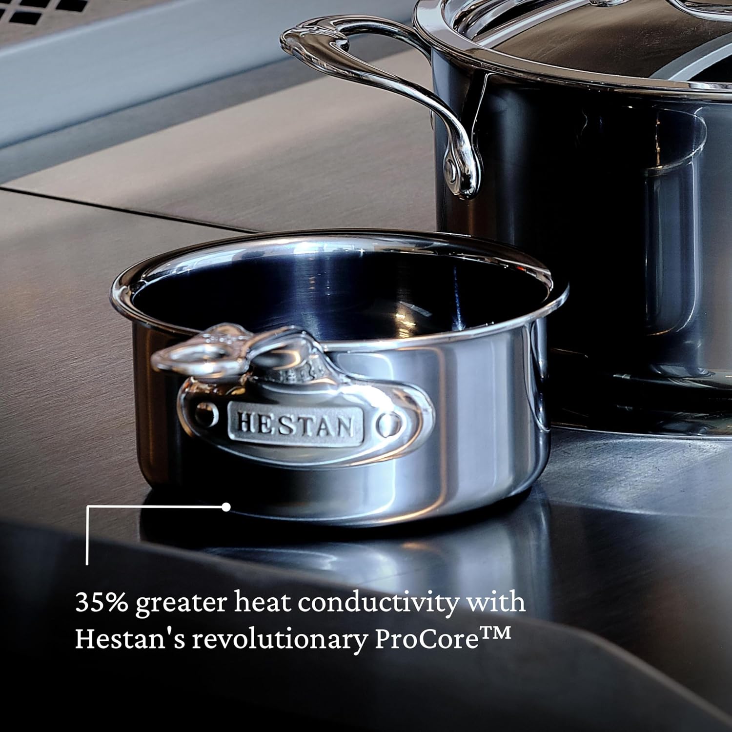 Hestan - NanoBond Collection - Stainless Steel Titanium Butter Warmer, Induction Cooktop Compatible, 0.75 Quart
