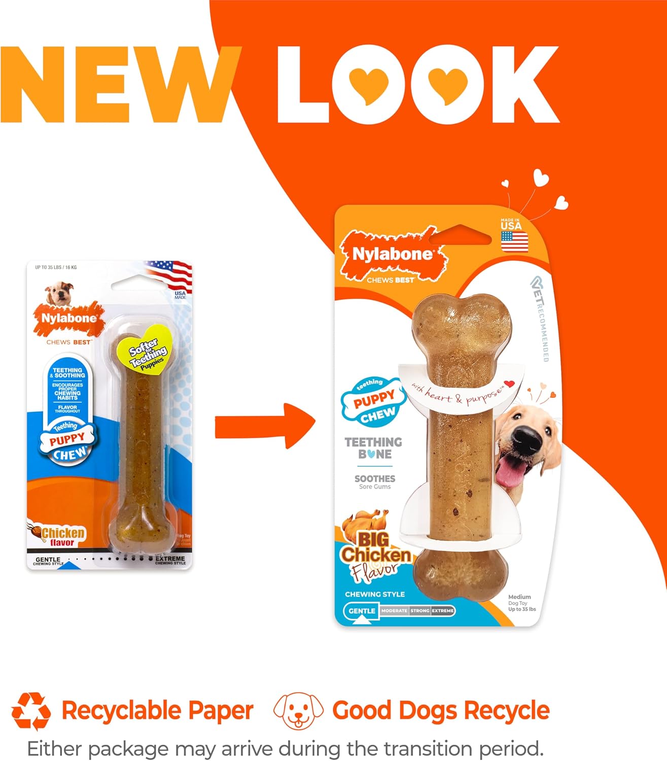 Nylabone Puppy Chew Teething Ring Bone Dog Toy, Chicken Flavor, X-Small | Soothing teething toys for puppies, puppy enrichment, & teething relief, freezable for added comfort, dogs up to 15 lbs