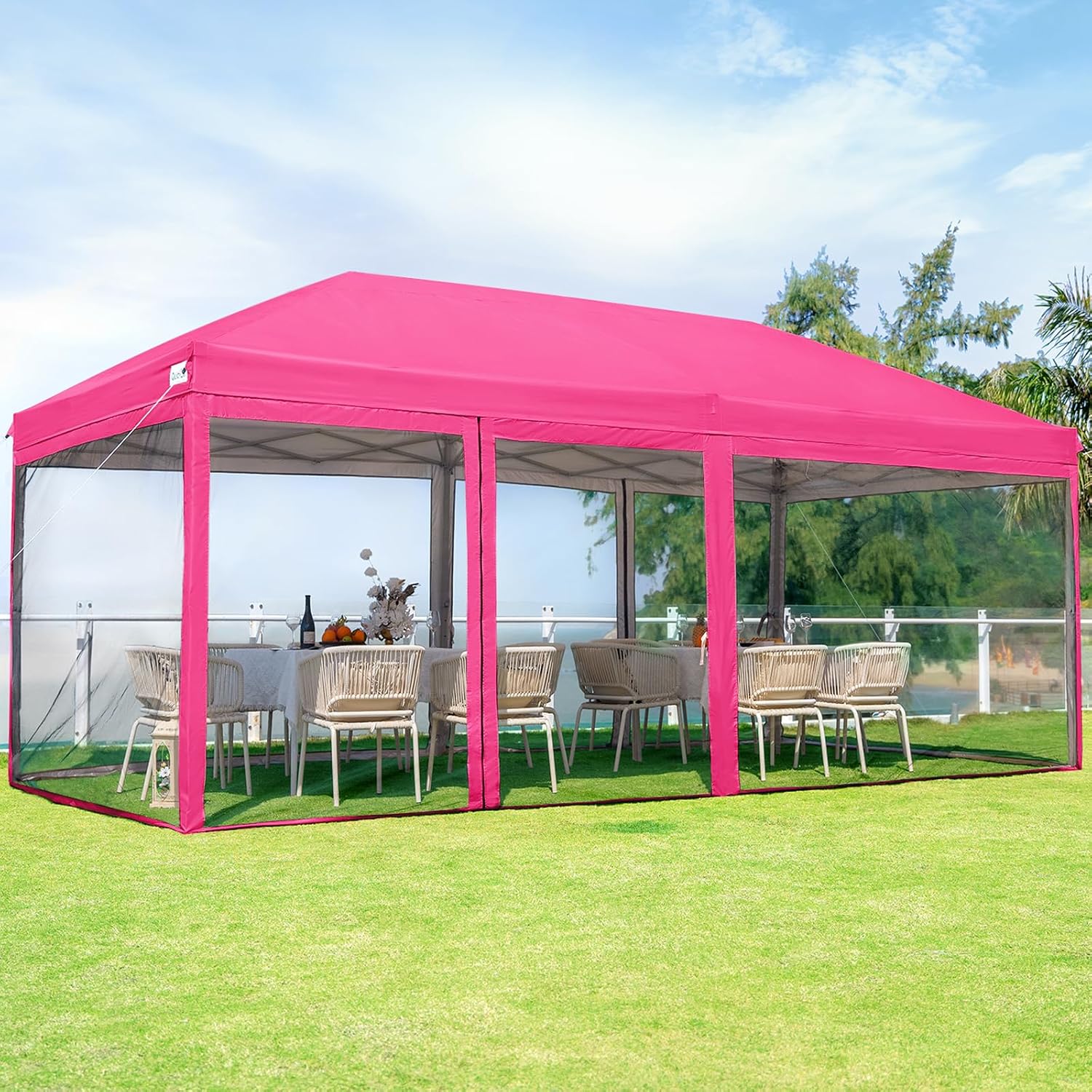 Quictent 10'x10' Pop up Screened Canopy Tent with Mosquito Netting | Portable Easy up Outdoor Screen House Shelter for Patio, Camping and Picnic, Includes Wheeled Carry Bag