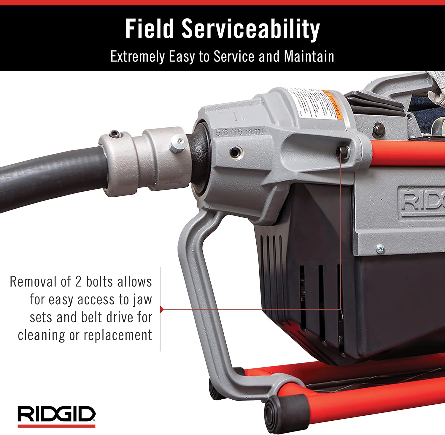RIDGID 66497 K-60SP-SE Sectional Machine, Sectional Sewer Machine with A-61 Auger Tool Kit and A-62 Drain Cable Kit, Drain Cleaner Machine