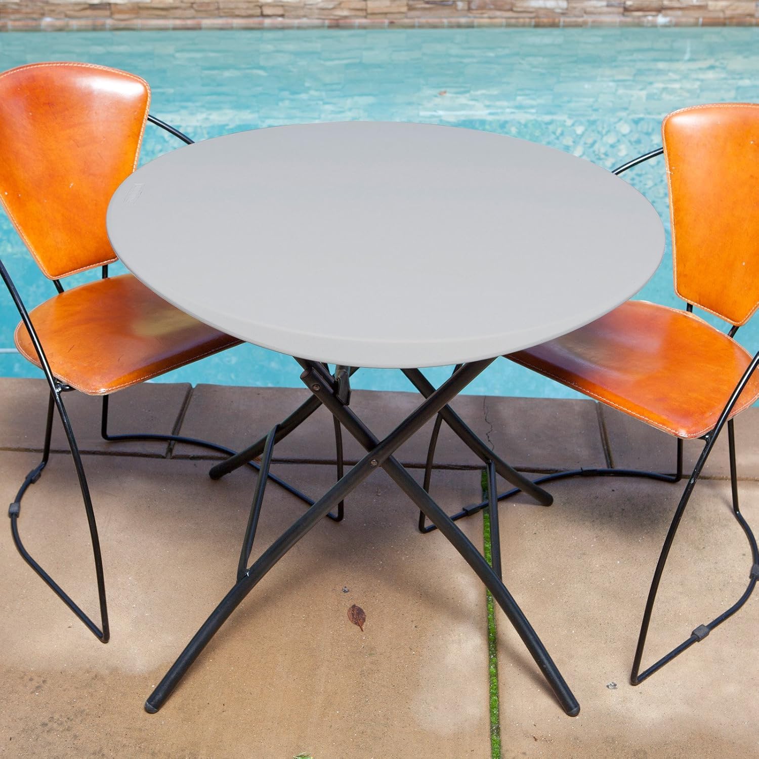 LIFETIME 80230 Folding Round Table, 29" x 36"/33"