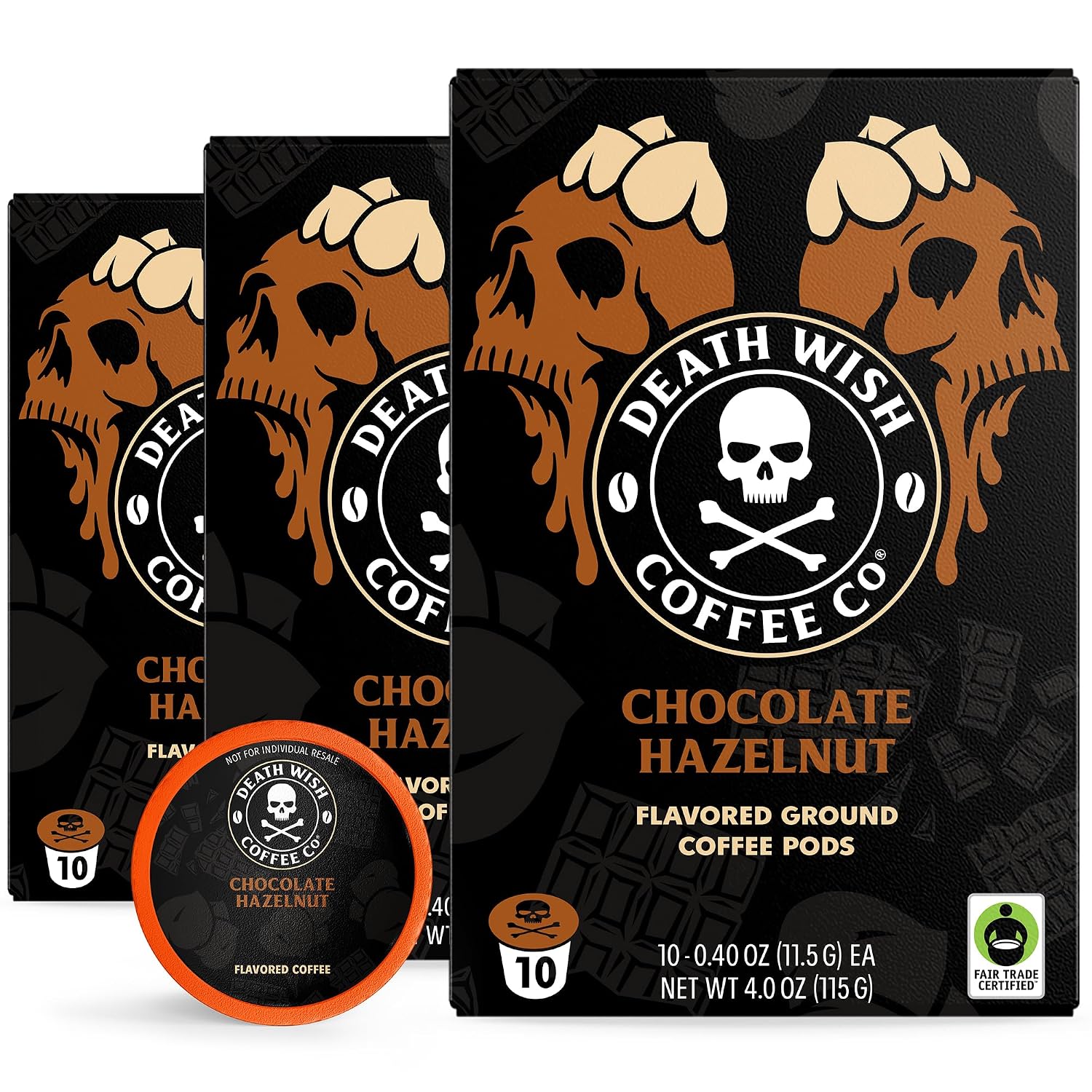 Death Wish Coffee Dark Roast Single Serve Coffee Pods, Organic, 50 Count | Fair Trade Arabica & Robusta, Baker's Chocolate & Cherry Notes, Low Acidity, Heavy Smooth Body, Bold & Intense