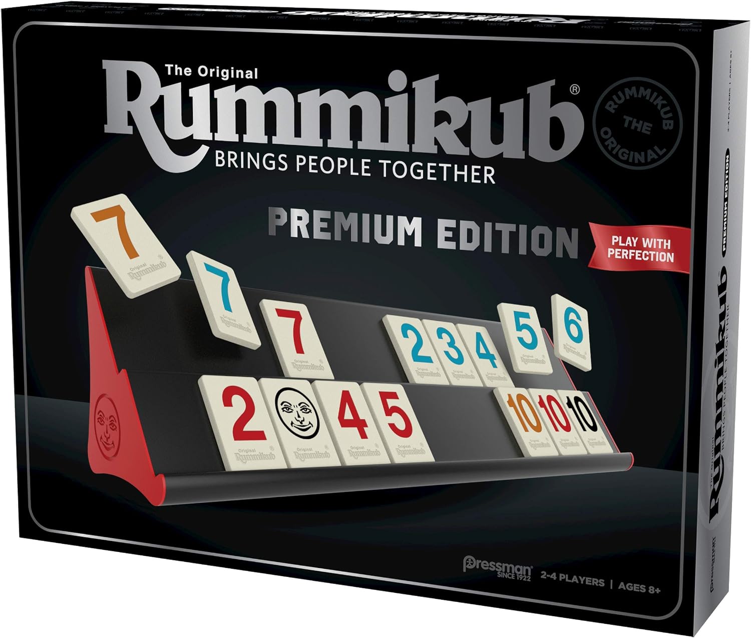 Rummikub Premium Edition by Pressman - Features Racks - Large Number Engraved Tiles and a Storage Bag for The Ultimate Rummikub Experience by Pressman