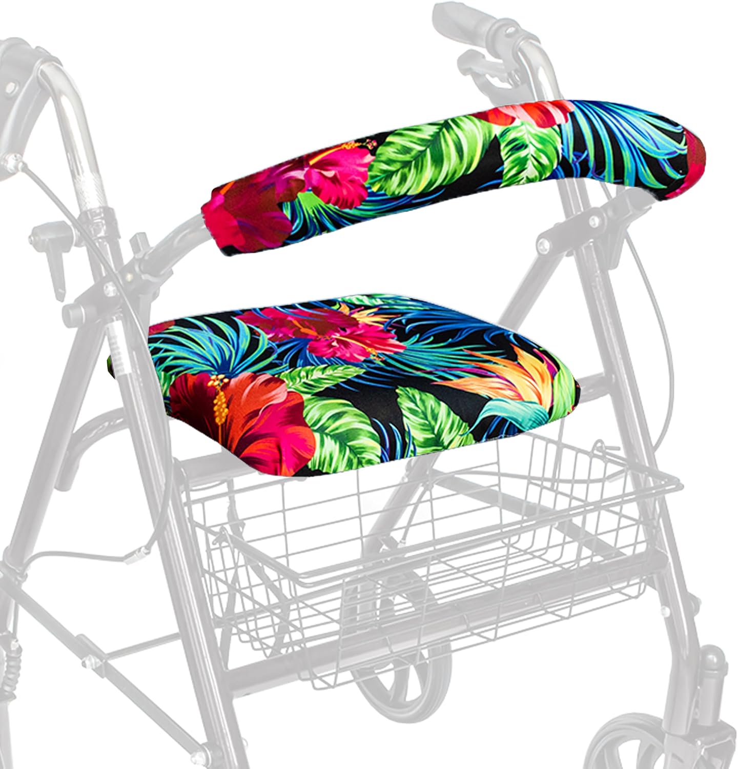 Top Glides Playful Purple Universal Rollator Walker Seat and Backrest Covers (Purple)