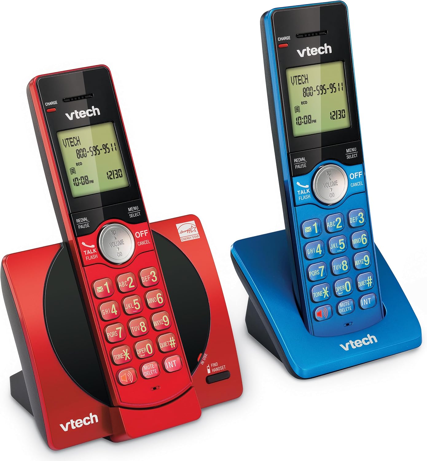 VTech CS6919-16 DECT 6.0 Cordless Phone, Red - Caller ID/Call Waiting (Stores 30 Calls), Backlit Keypad & Display, Full Duplex Handset Speakerphone, Wall Mountable