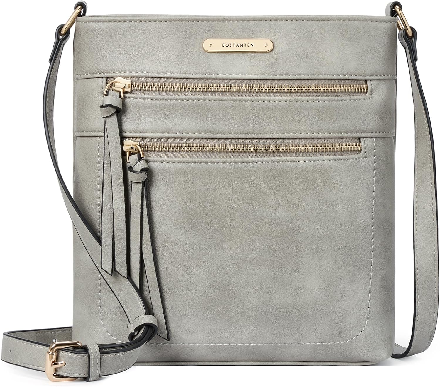 BOSTANTEN Crossbody Purses for Women Medium Shoulder Bag Quilted Handbags with Zipper Pocket
