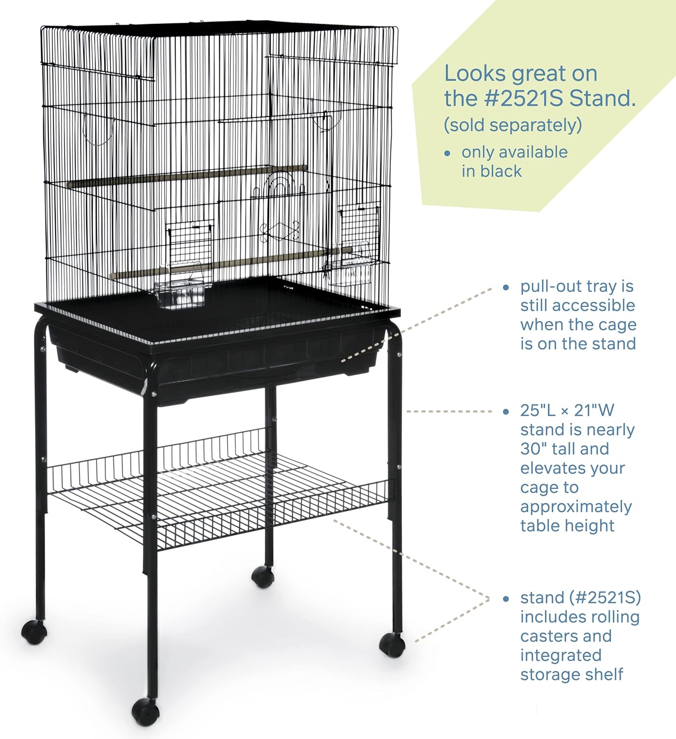 Prevue Pet Products Square Top Parakeet Cage, White