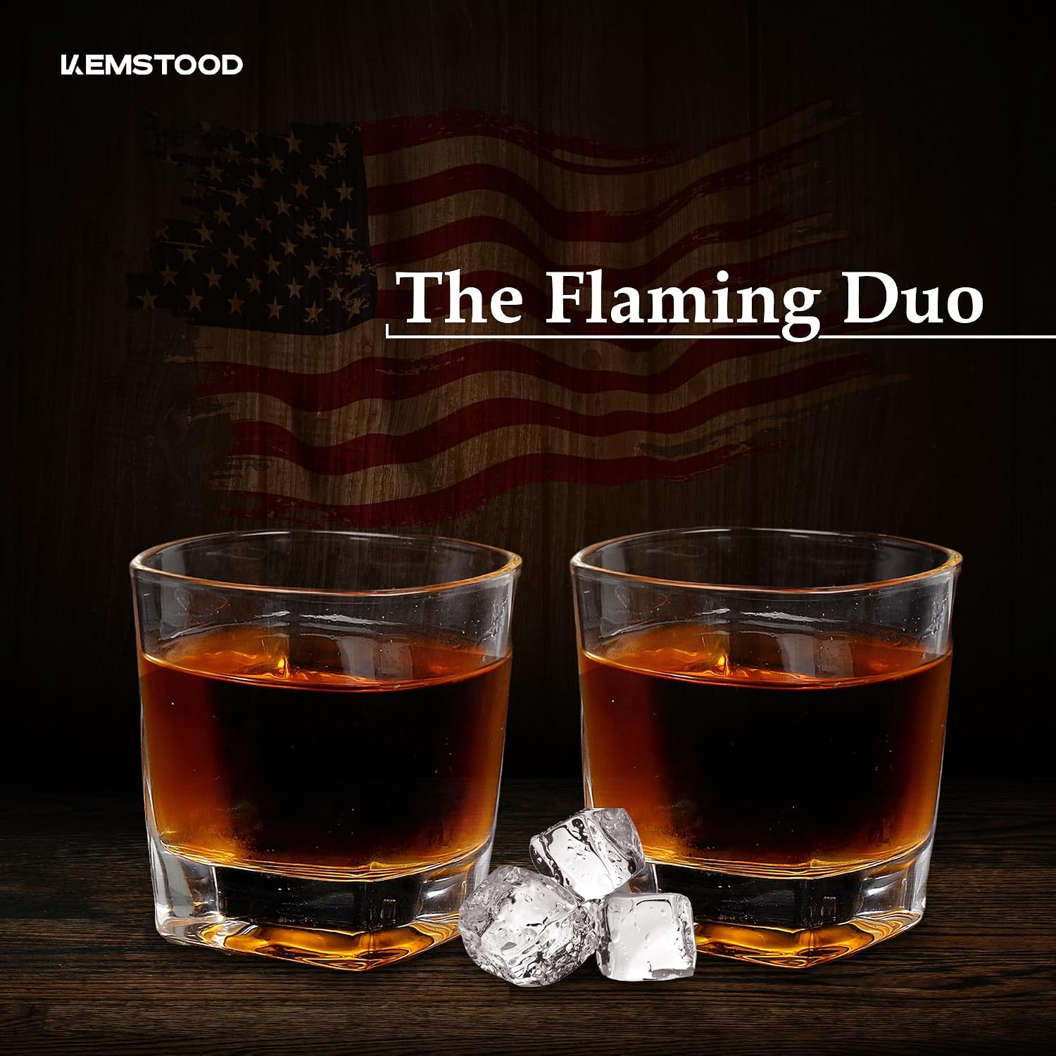 Kemstood Whiskey Decanter Sets for Men - Etched World Globe Design with Wood Stand & 2 Glass - Ideal for Dignified Drinking, Home Decor - Unique Whiskey Gifts for Men - 28 oz / 850 ml Capacity